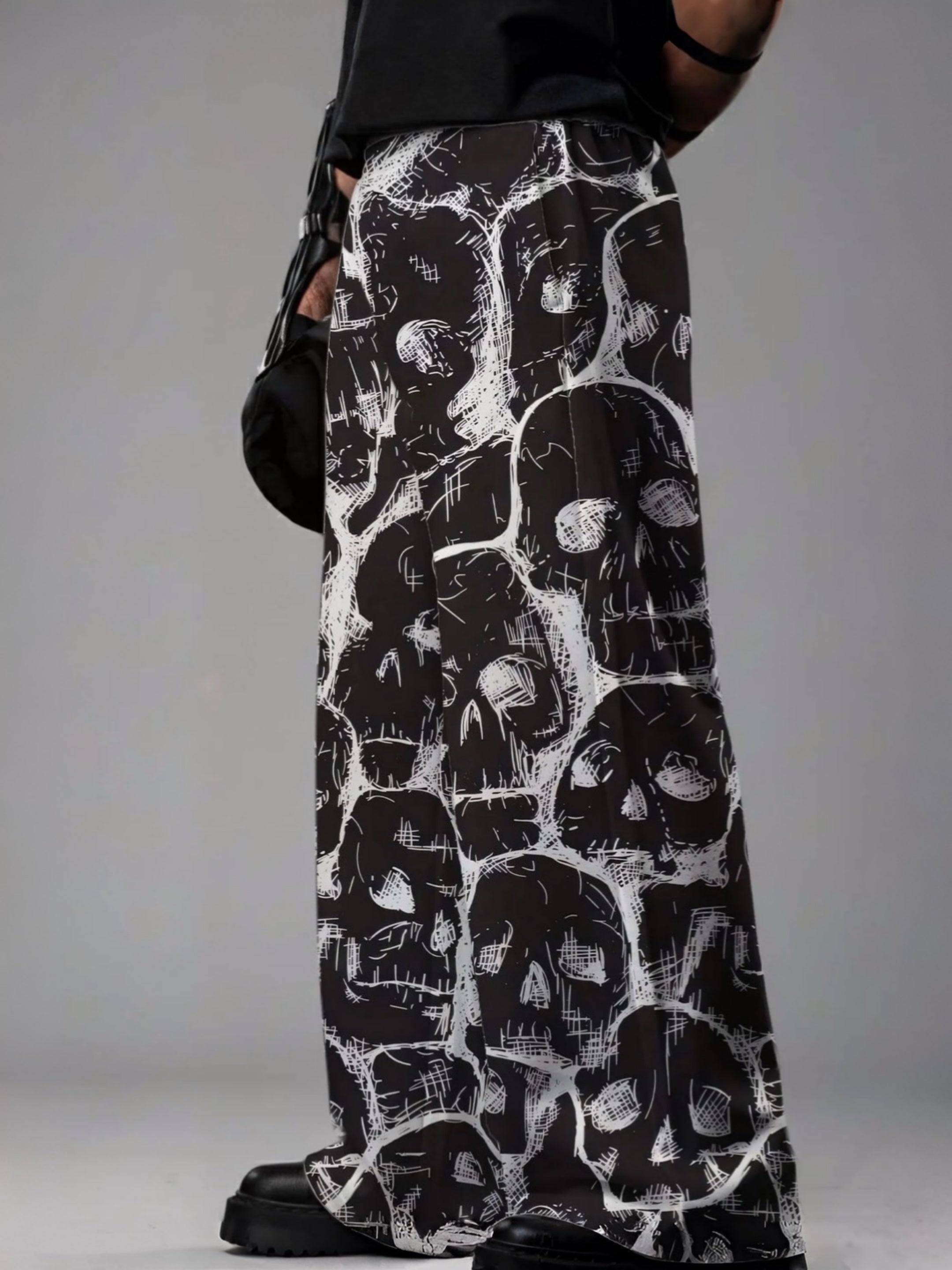 Spectral Skull Printed Baggy Pants