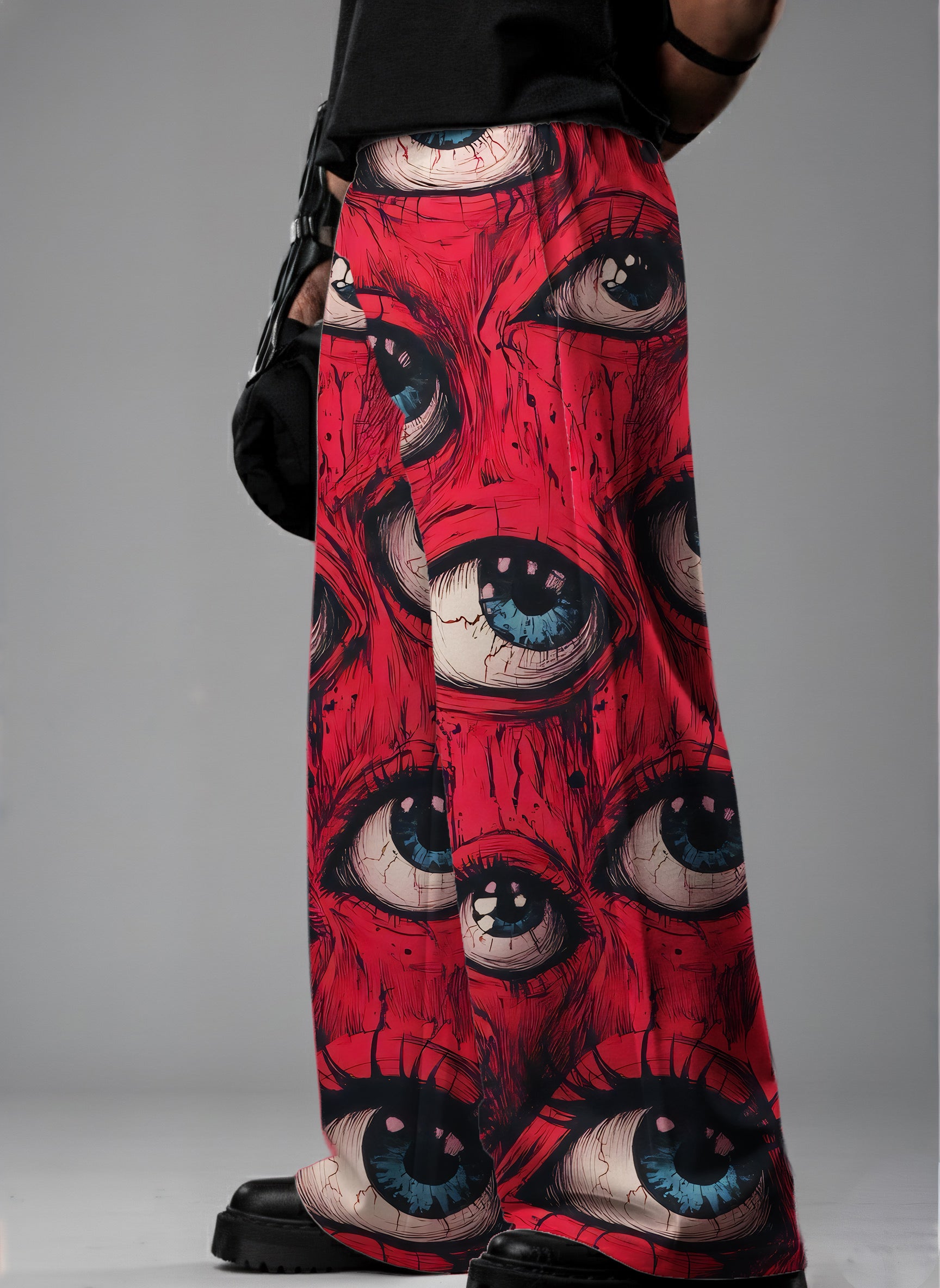 Ocular Crimson Printed Baggy Pants