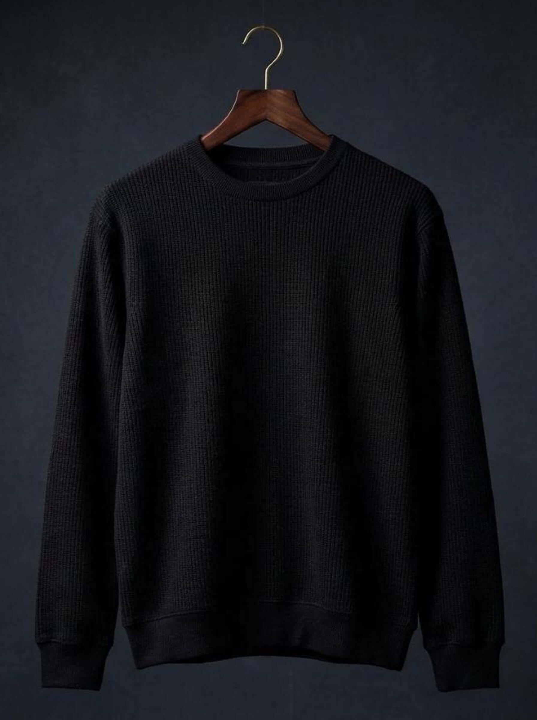 Daily Luxe Jacquard T-Shirt – Midnight Black