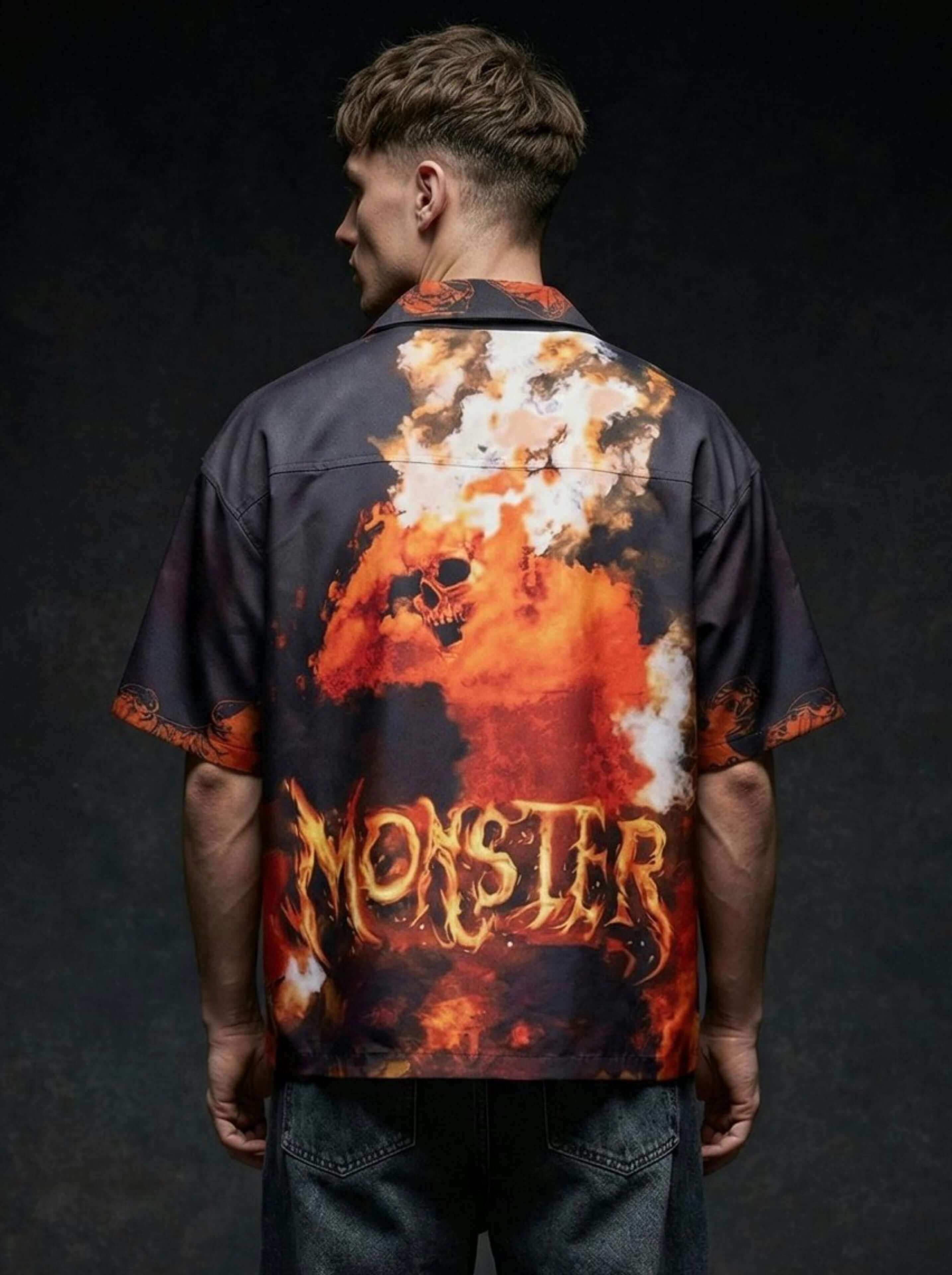 Monster Flames Cotton Shirt