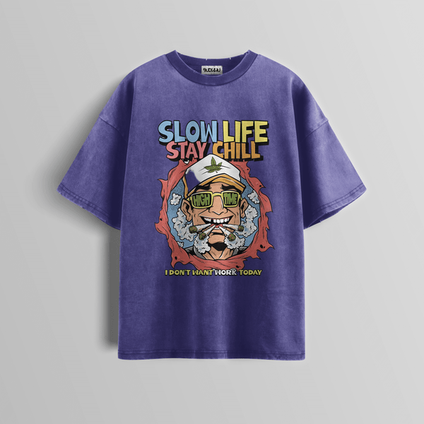 High Time Chill Acid Wash Tee