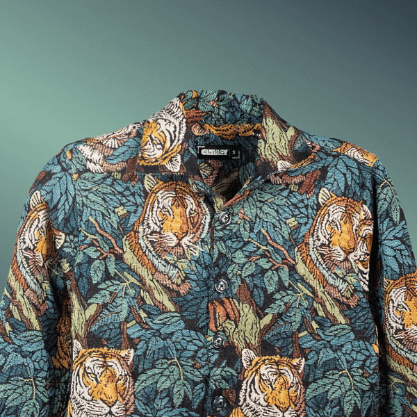 Jungle Royalty Shacket jacquard cotton fabric