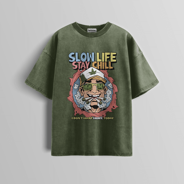 High Time Chill Acid Wash Tee