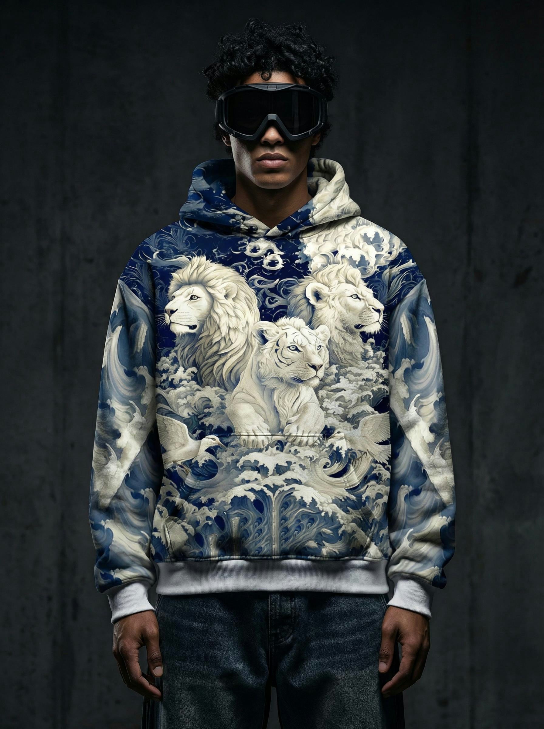 Throne of Waves Printed Hoodie