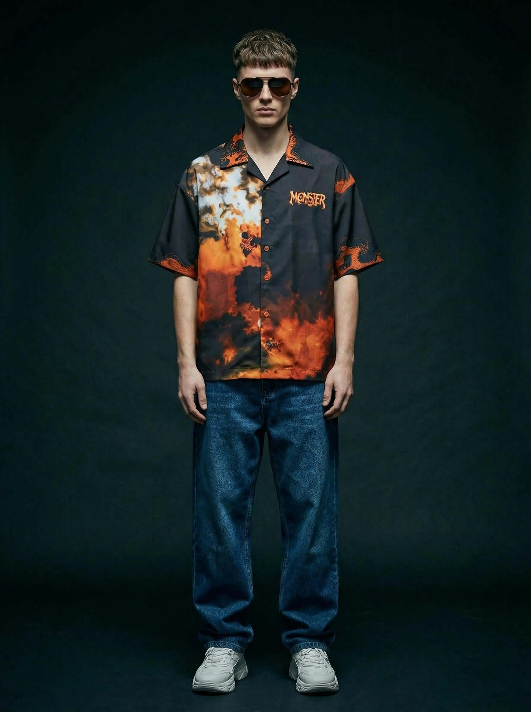 Monster Flames Cotton Shirt