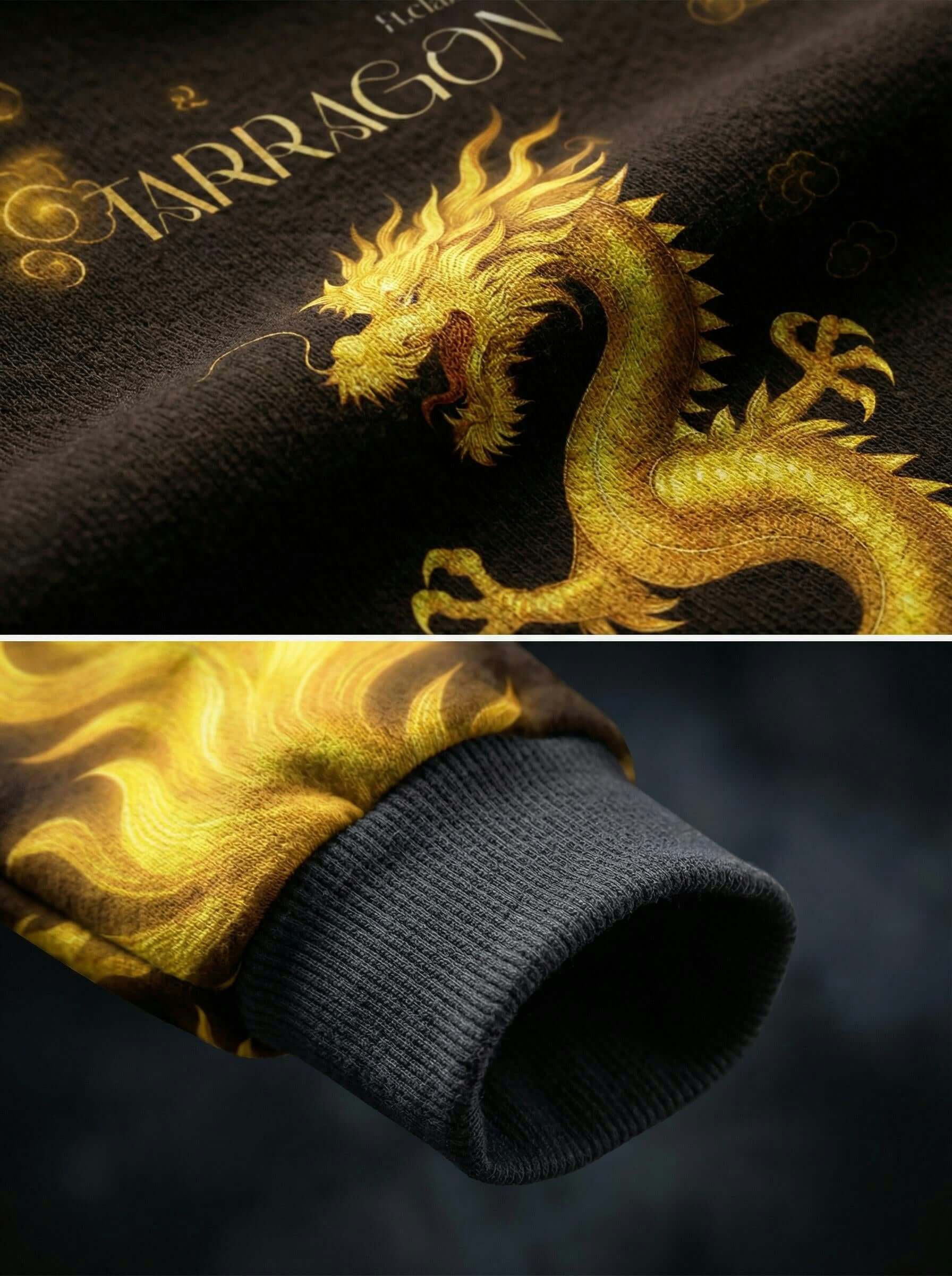 Inferno Dragon Graphic Hoodie – Golden Flame Streetwear