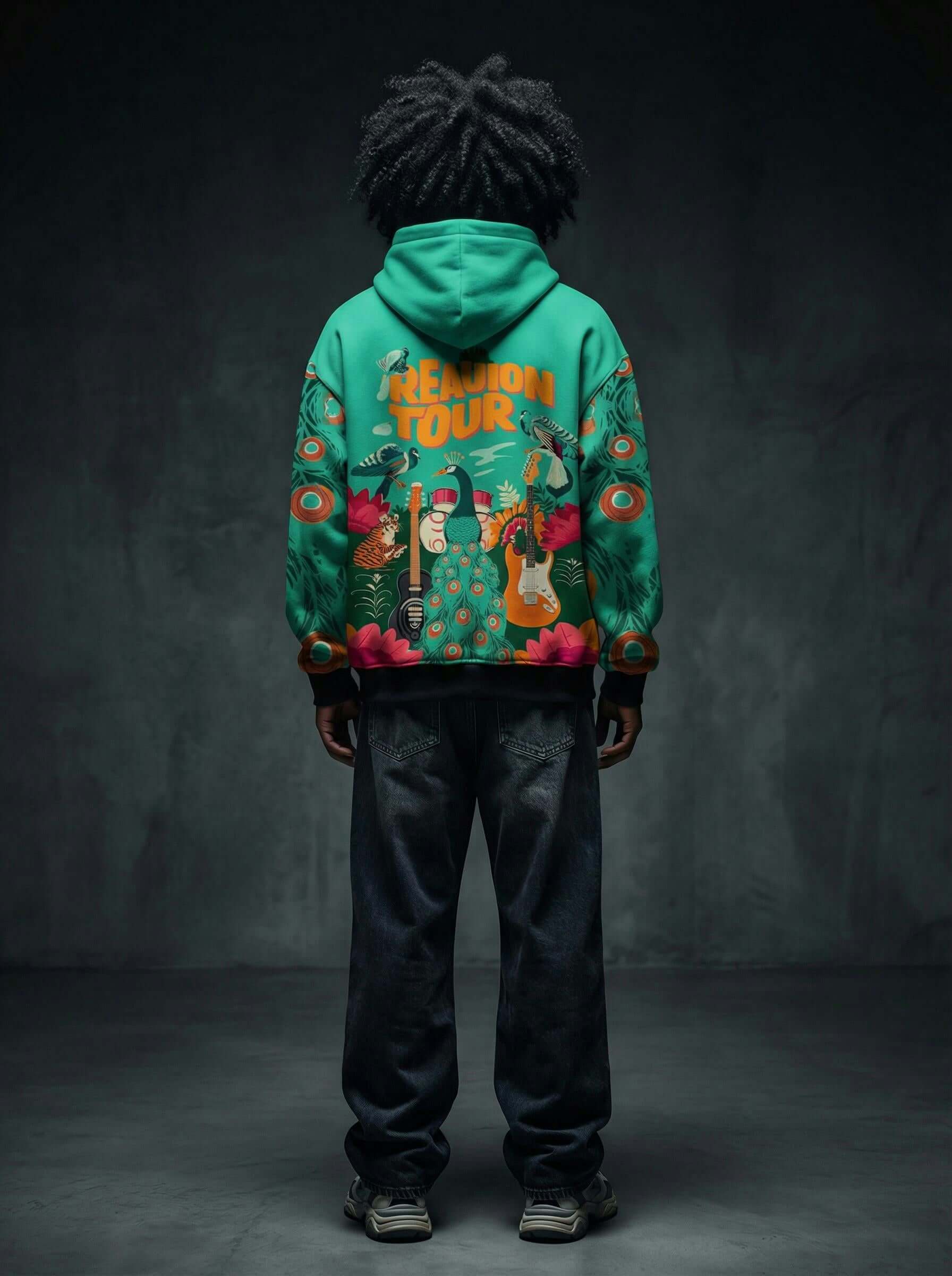 Reunion Tour Graphic Hoodie – Teal Groove Nation Print