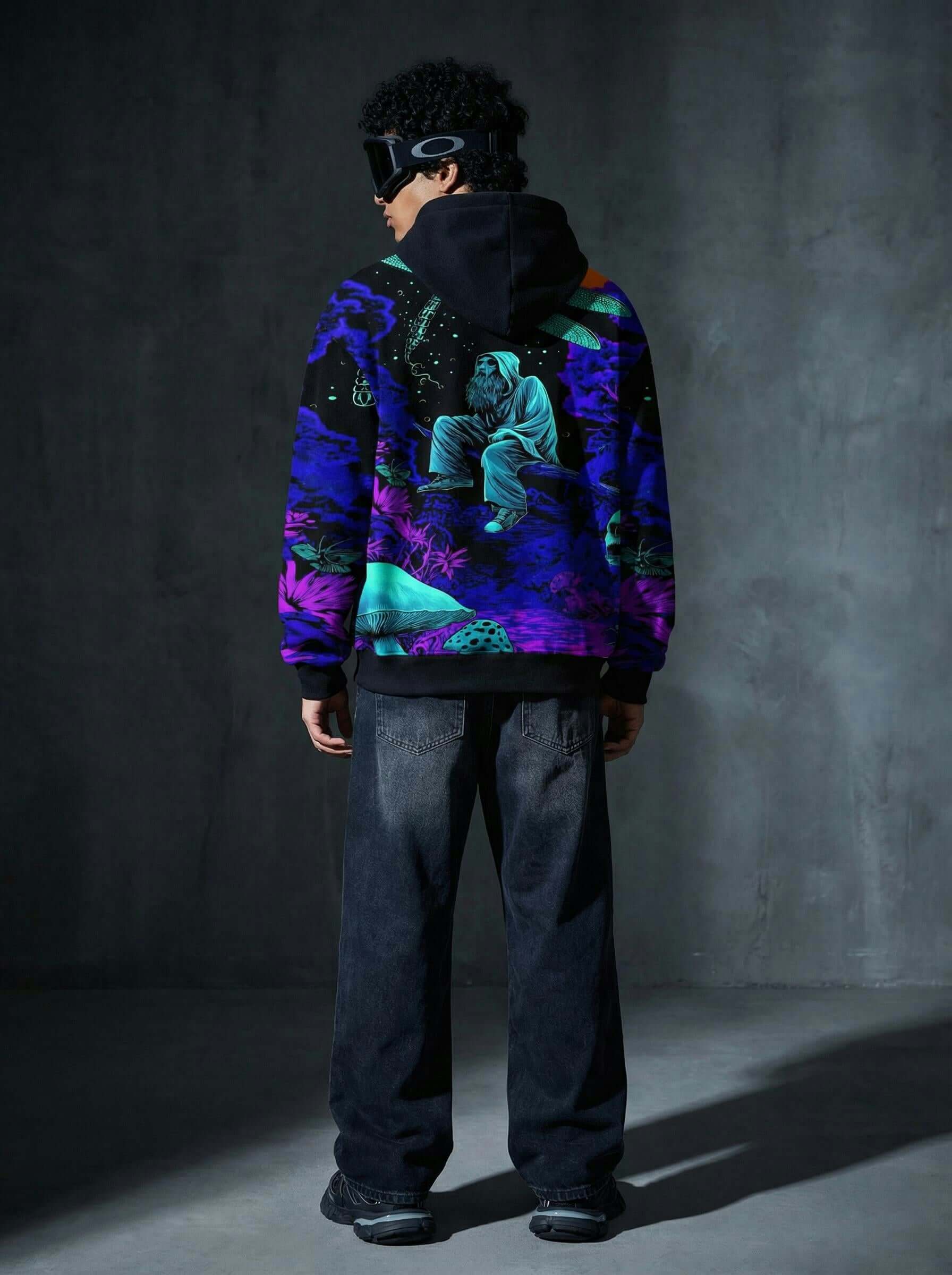 Mystic Monk Graphic Hoodie – Cosmic Streetwear Print