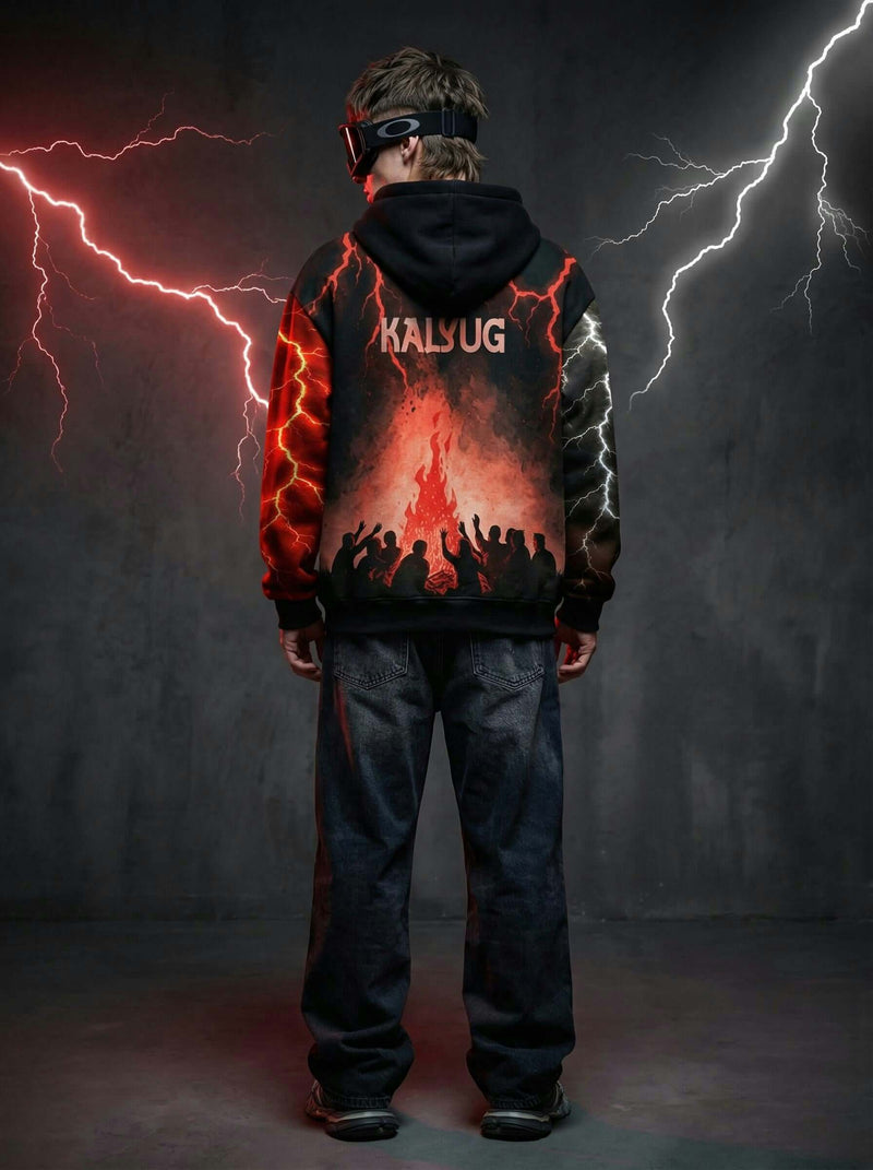 Kalyug Graphic Hoodie – Inferno Streetwear Print