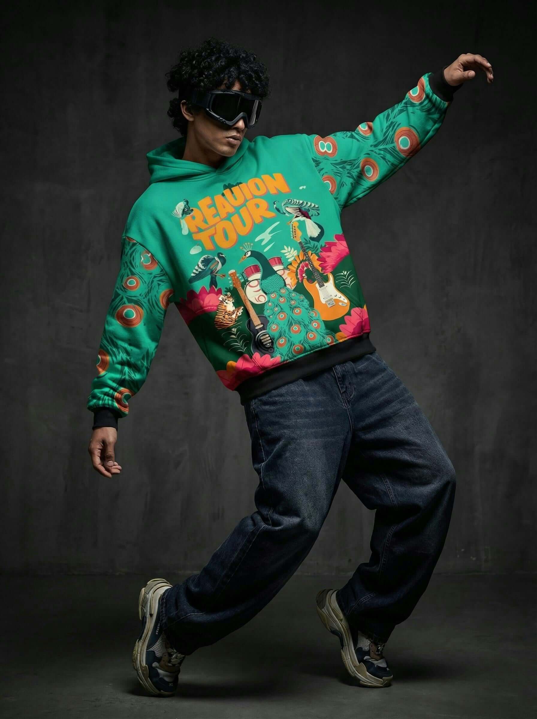 Reunion Tour Graphic Hoodie - Teal Groove Nation All-Over Print