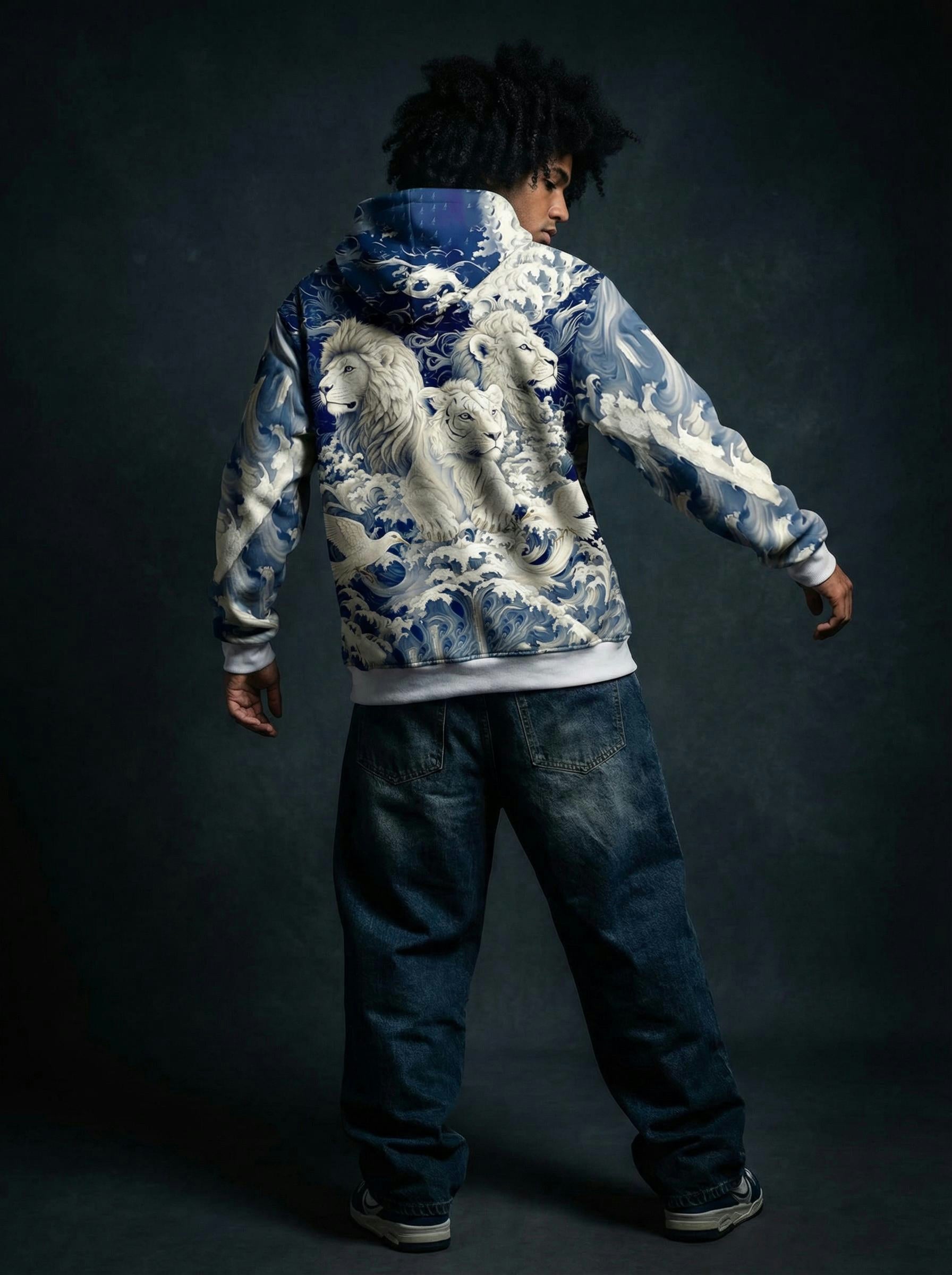 Throne of Waves Printed Hoodie