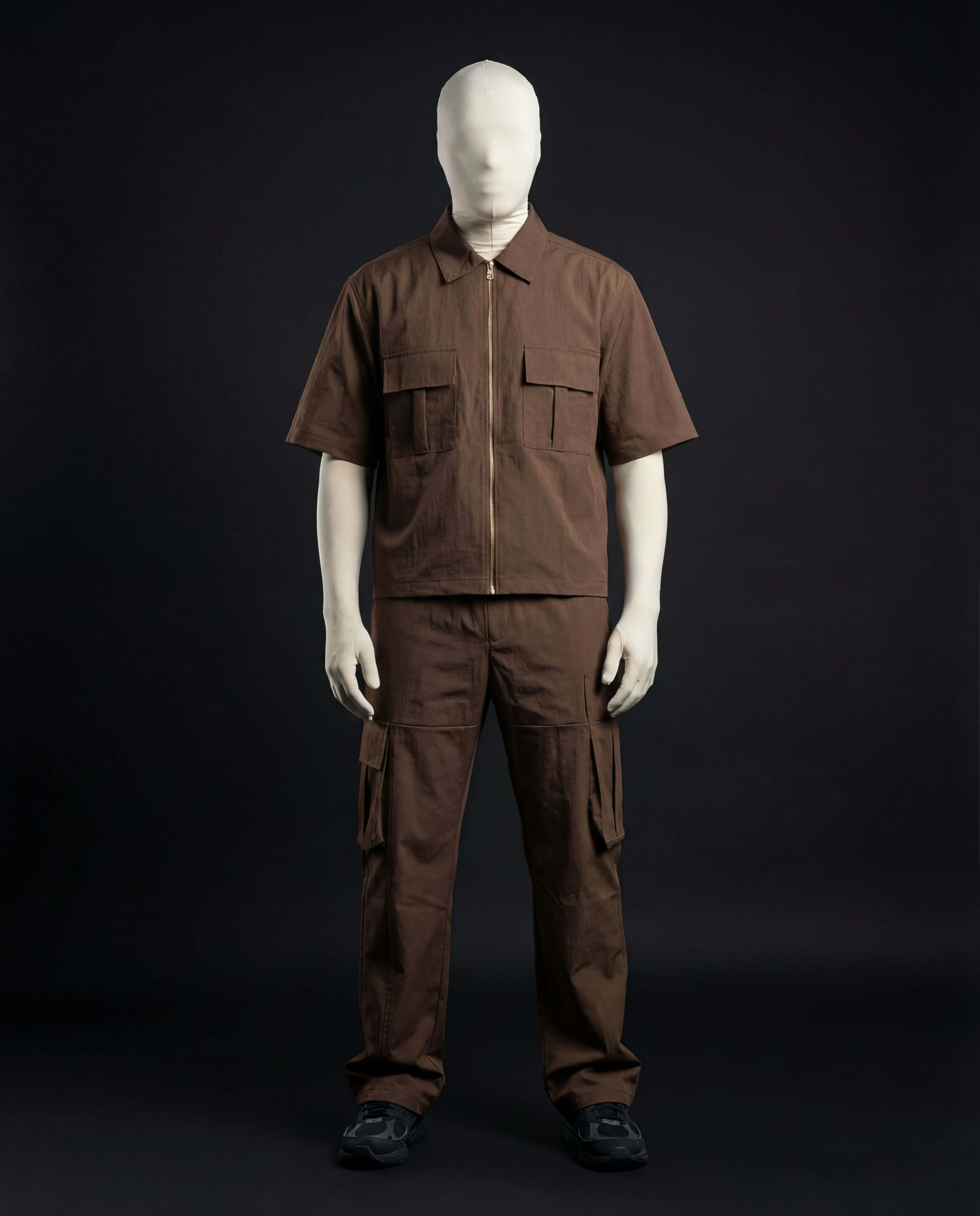 Earth Utility Zip Co-ord Fabric Detail Tech Nylon Material