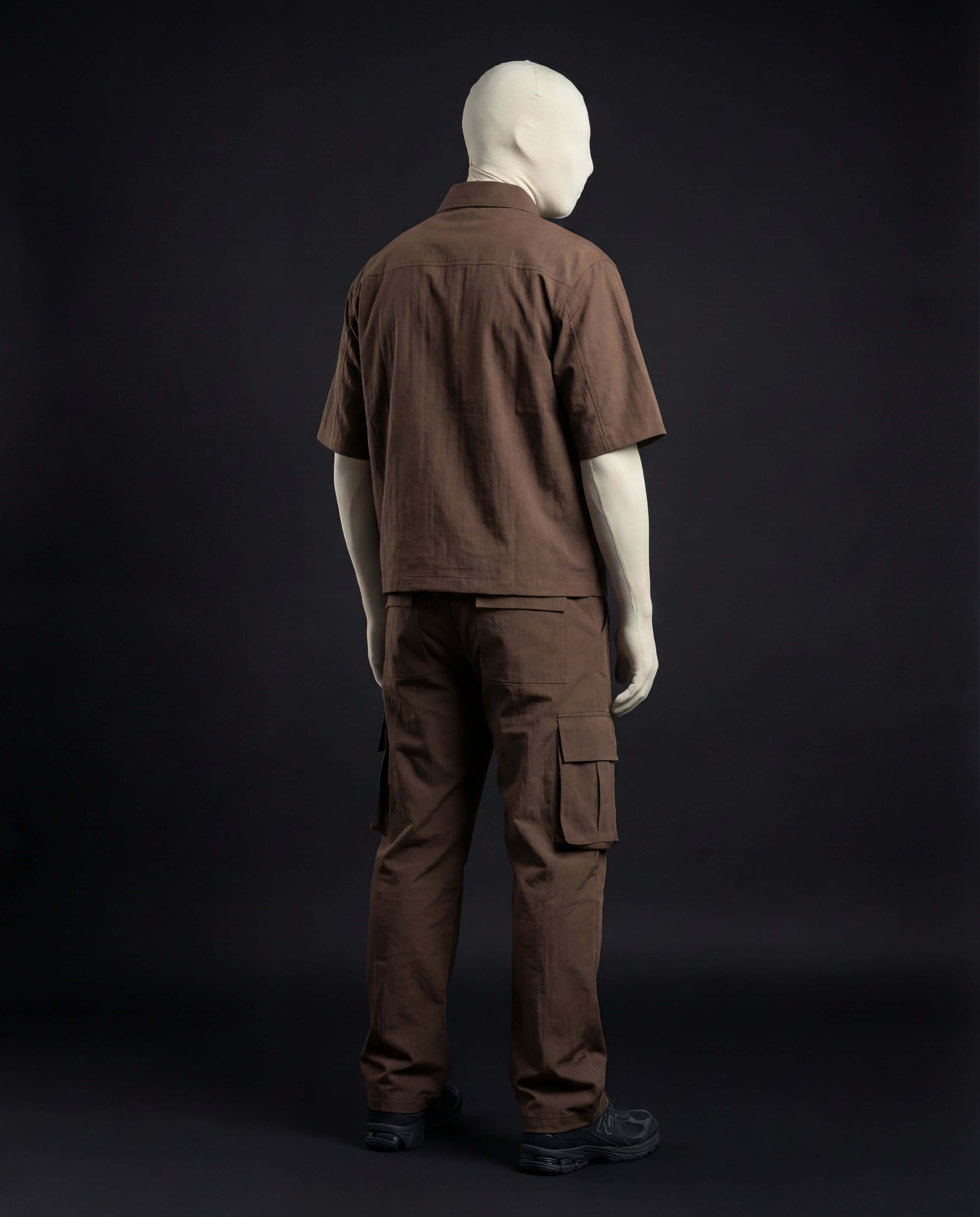 Earth Utility Zip Co-ord Set Front View Tech Nylon Outfit