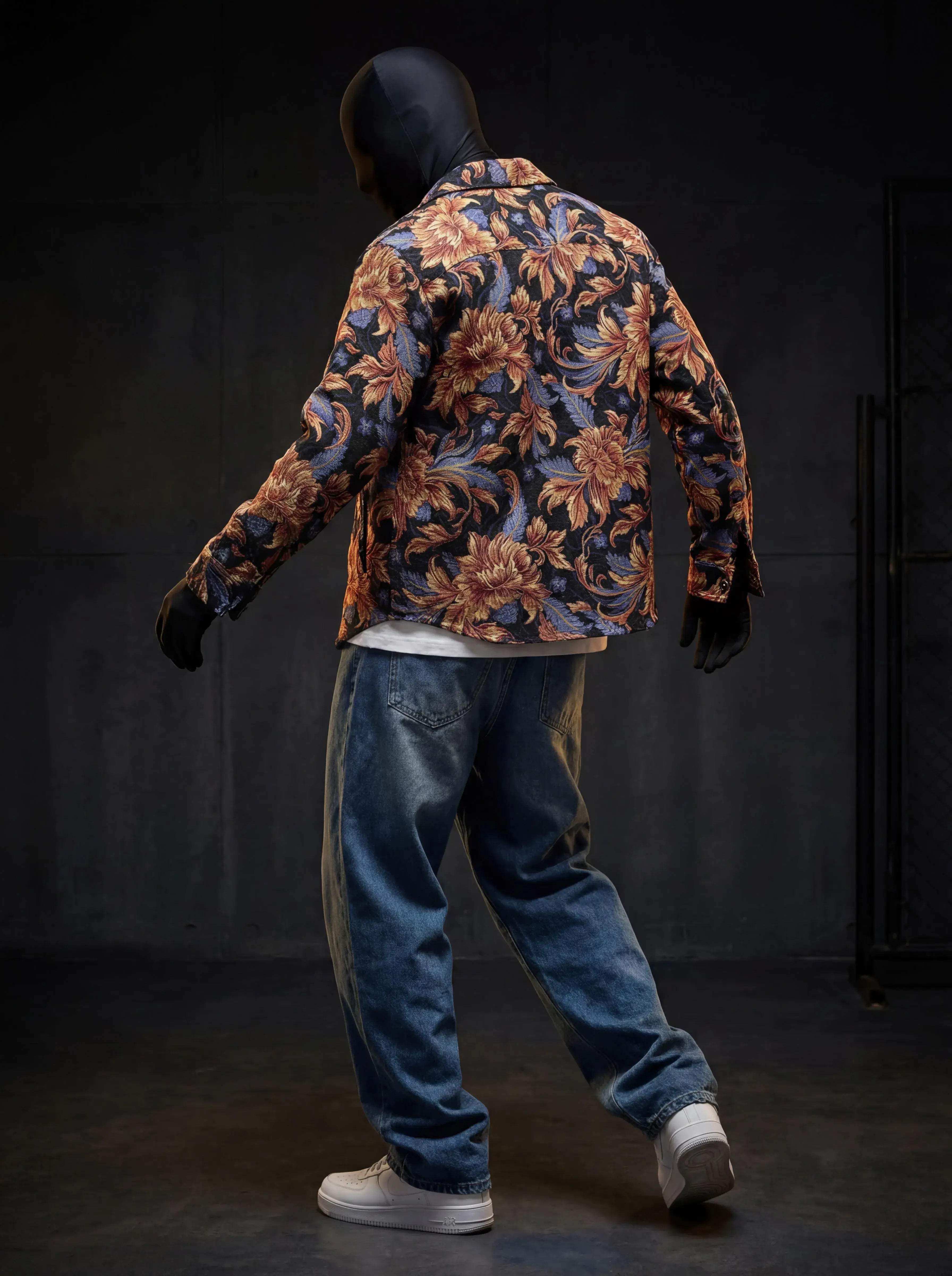 Baroque Bloom Shacket – Cotton Collared Overshirt