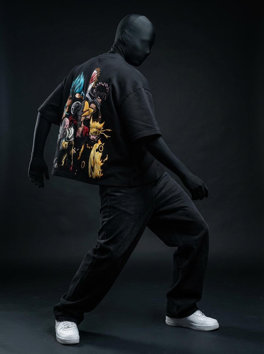 All Fav Anime Printed Oversized Tee