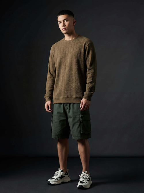 Daily Luxe Jacquard T-Shirt – Olive Grove