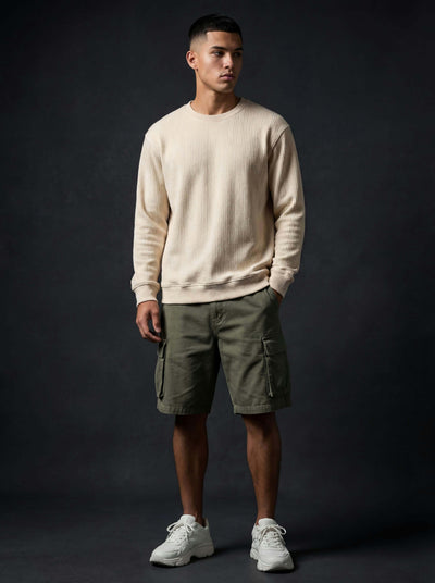 Daily Luxe Jacquard T-shirt  – Ivory Cream