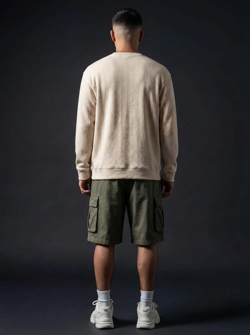 Daily Luxe Jacquard T-shirt  – Ivory Cream