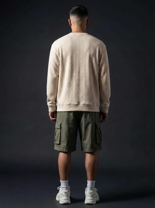 Daily Luxe Jacquard T-shirt  – Ivory Cream