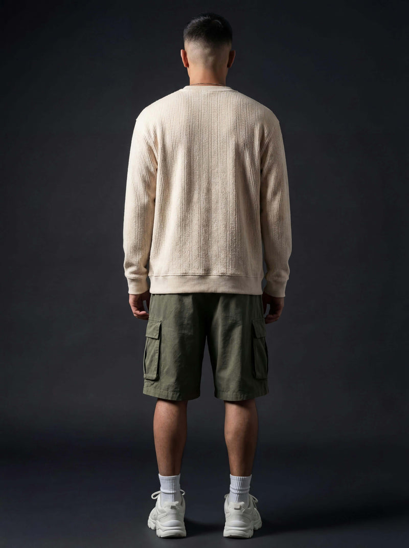 Daily Luxe Jacquard T-shirt  – Ivory Cream