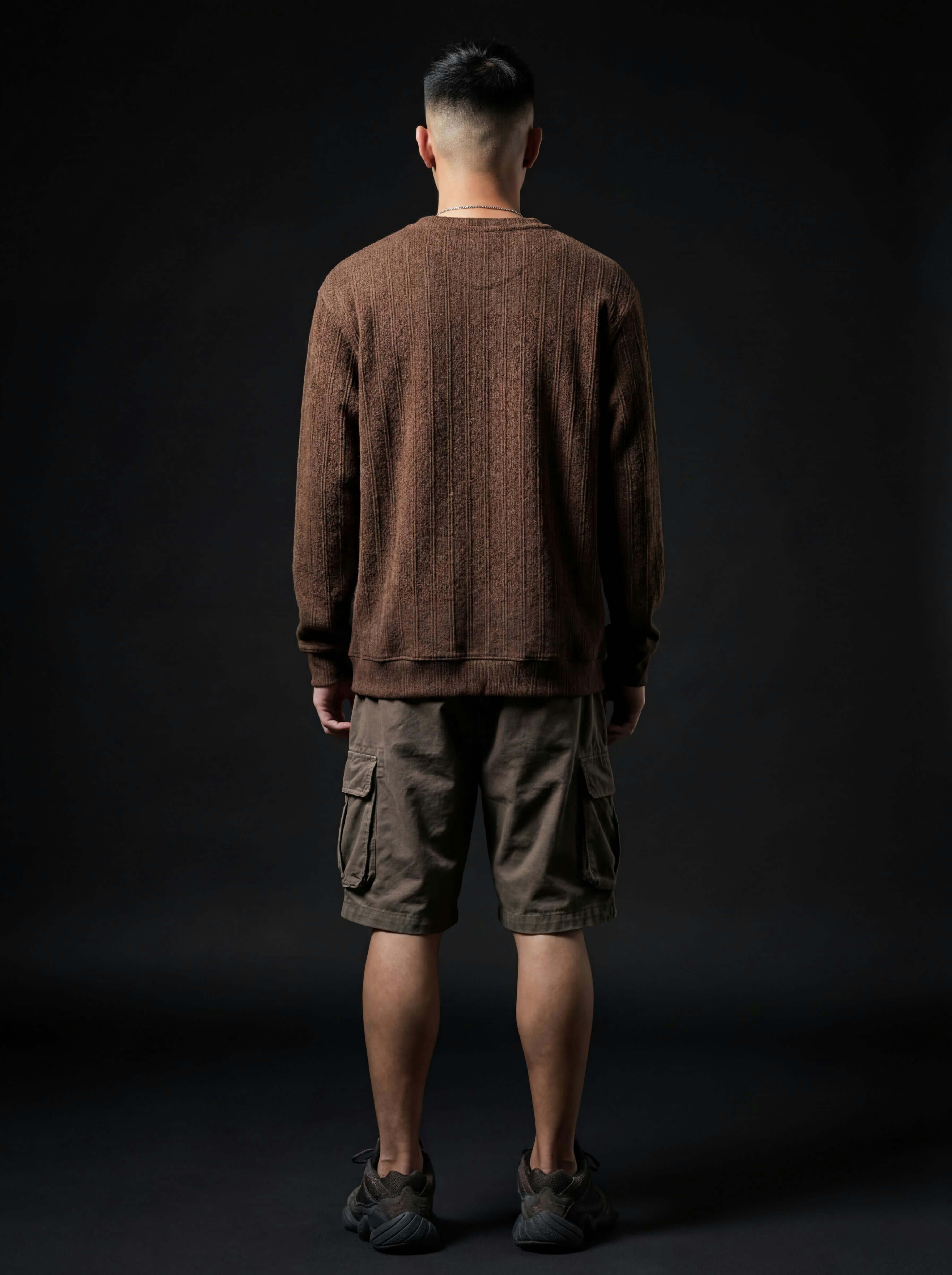 Daily Luxe Jacquard T-Shirt – Chestnut Brown