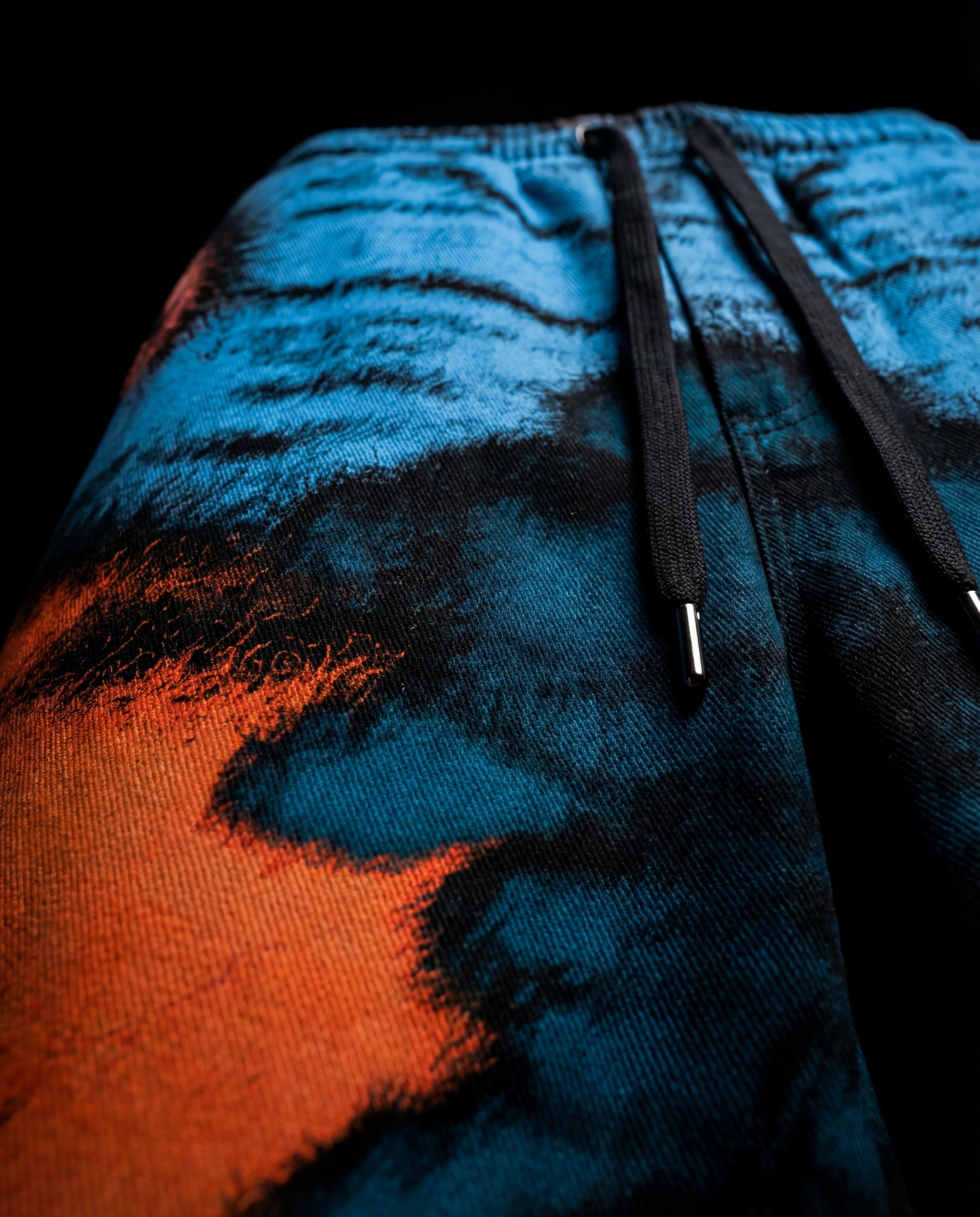 Azure Ember Abstract Printed Baggy Pants
