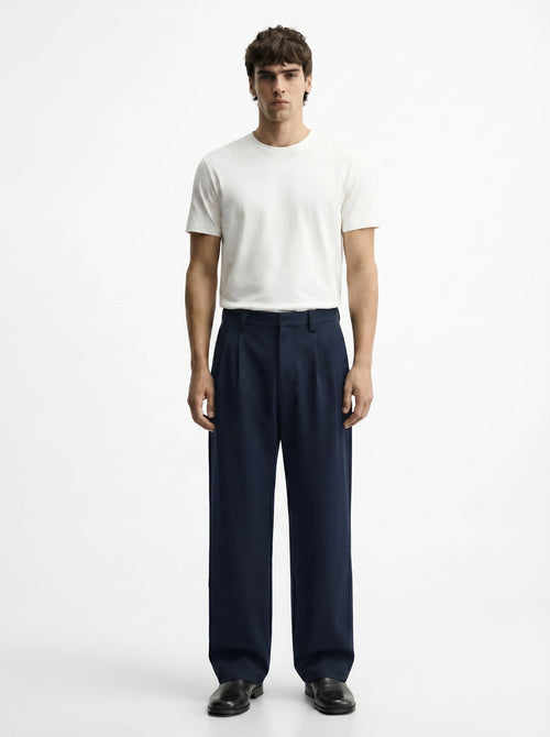 Navy Blue Stretch Pants for Classic and Comfortable Streetwear