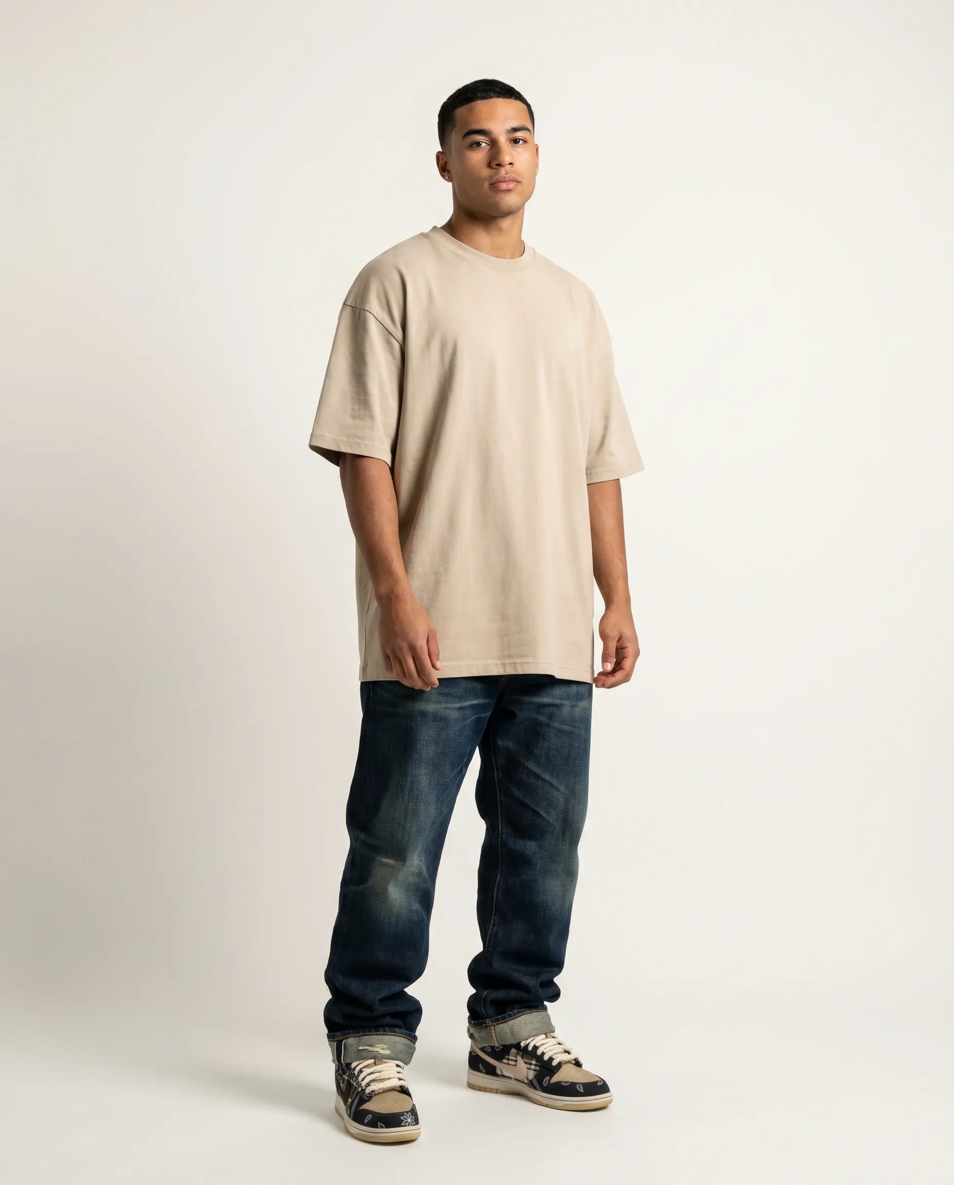 Oversized Heavyweight T-Shirt - Beige CLAZZEY
