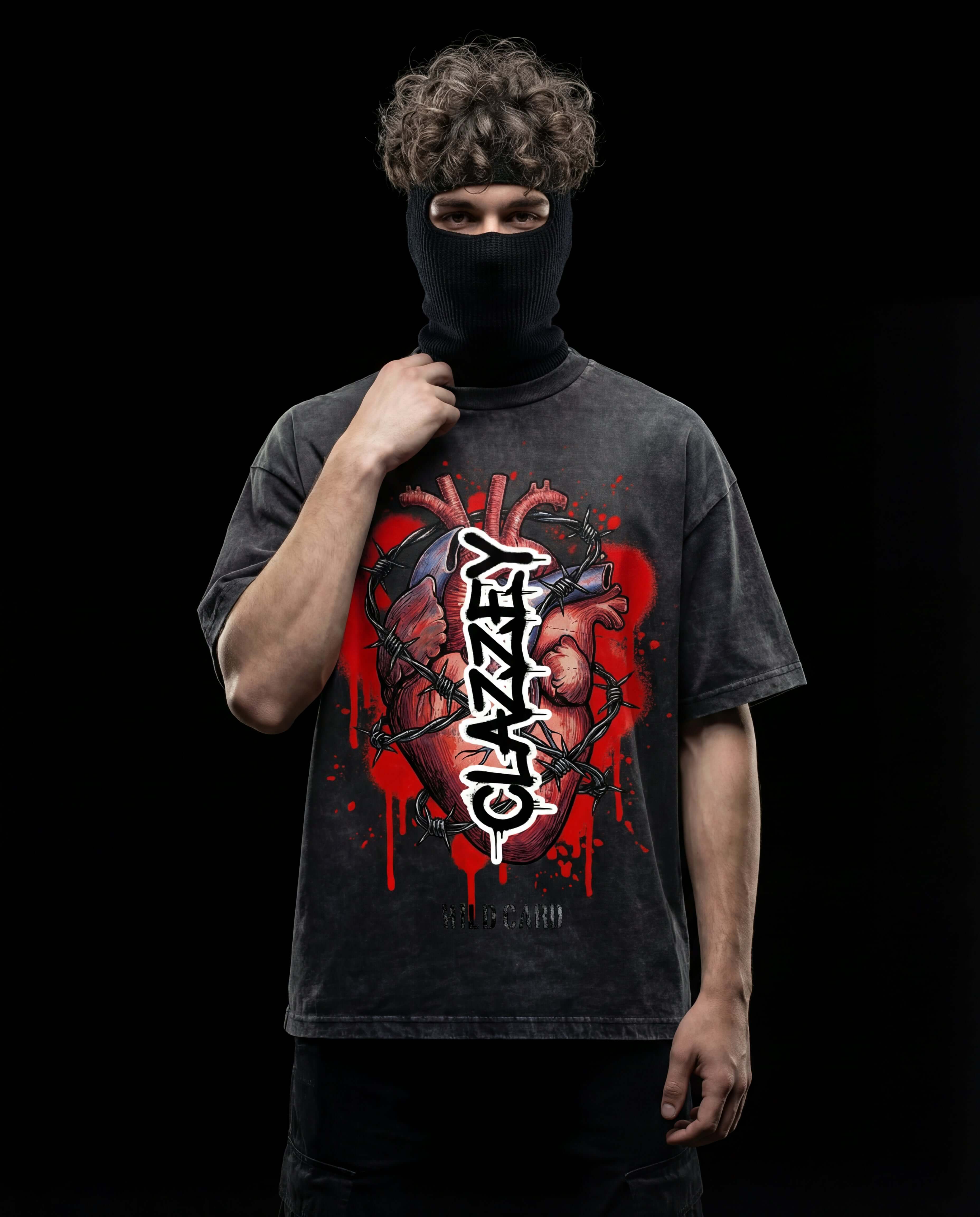 VOLTAGE CHASE // RISK PROTOCOL ACID WASHED TEE