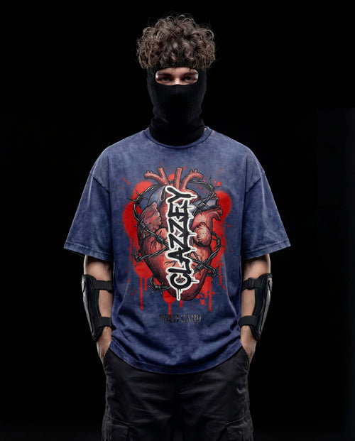 VOLTAGE CHASE // RISK PROTOCOL ACID WASHED TEE