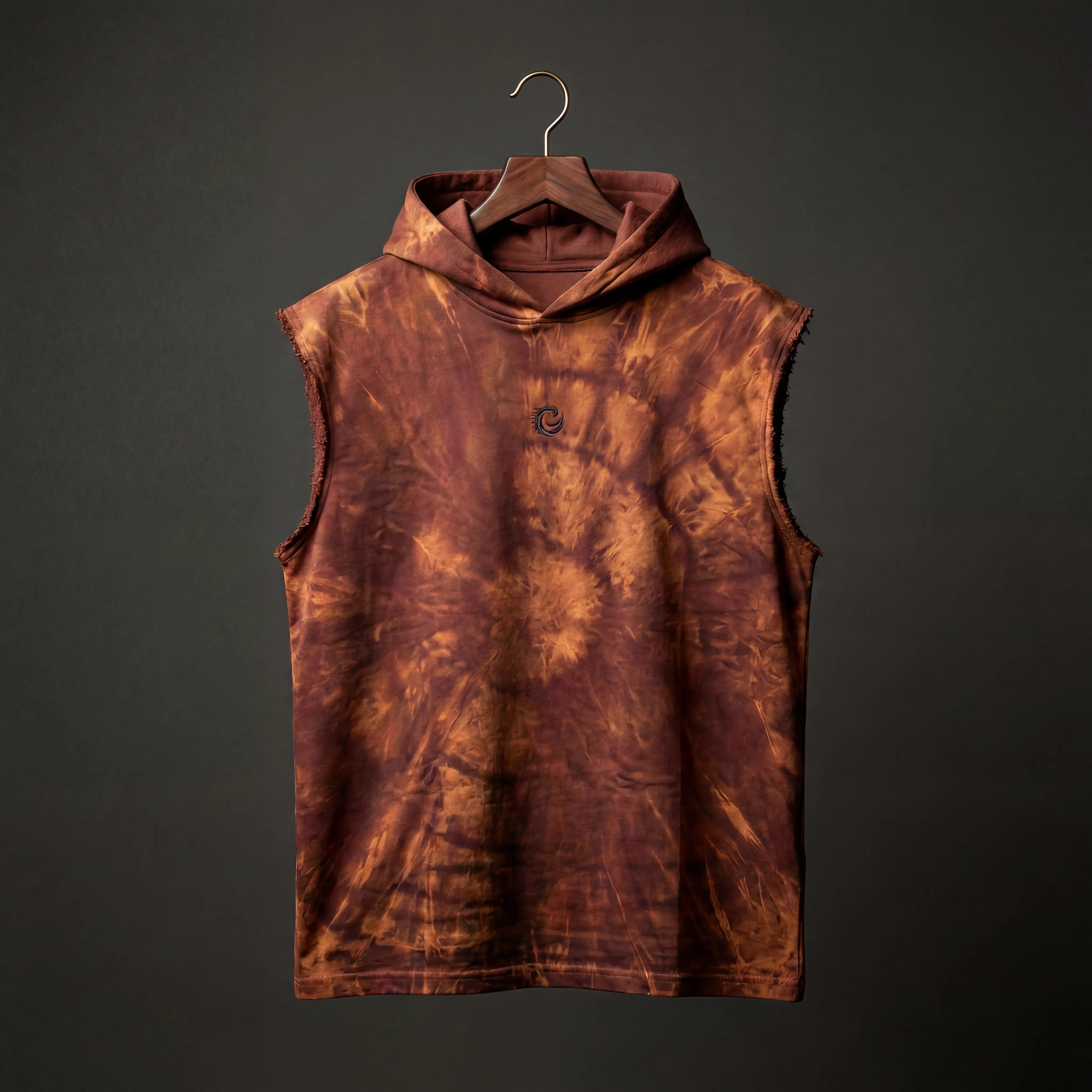 Rust Reign Sleeveless Oversized Hoodie