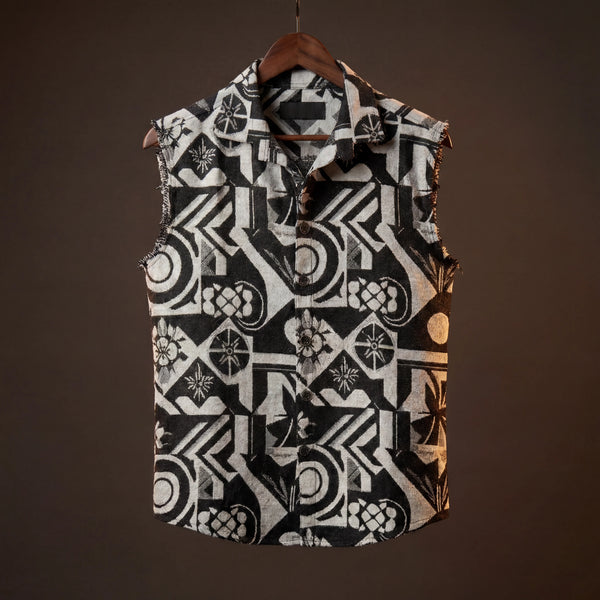 Graphic Illusion Jacquard Vest