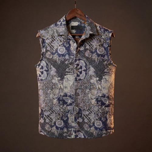 Navy Nebula Jacquard Vest