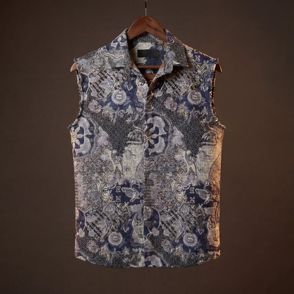 Navy Nebula Jacquard Vest