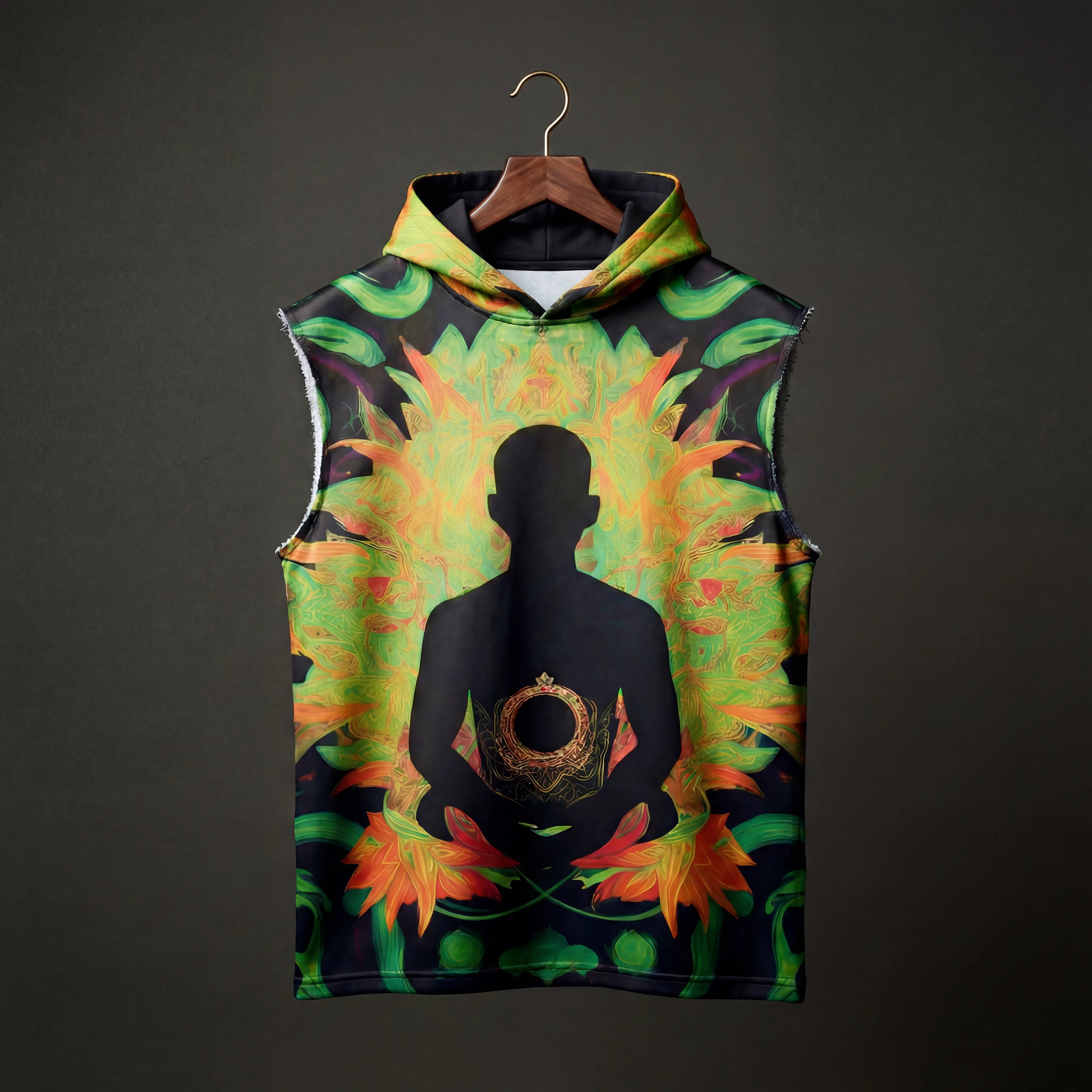 Meditate Mode: ON Sleeveless Oversized Hoodie