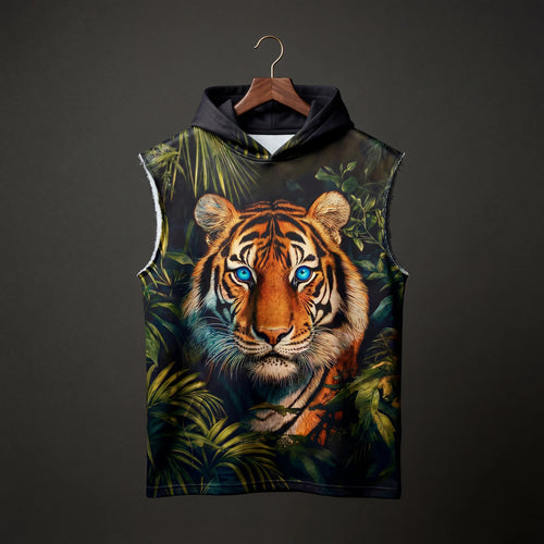 Jungle Eyes Oversized sleeveless Hoodie