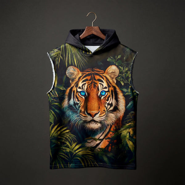 Jungle Eyes Oversized sleeveless Hoodie