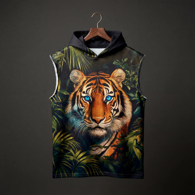 Jungle Eyes Oversized sleeveless Hoodie