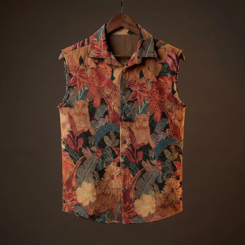 Bohemian Blaze Jacquard Vest