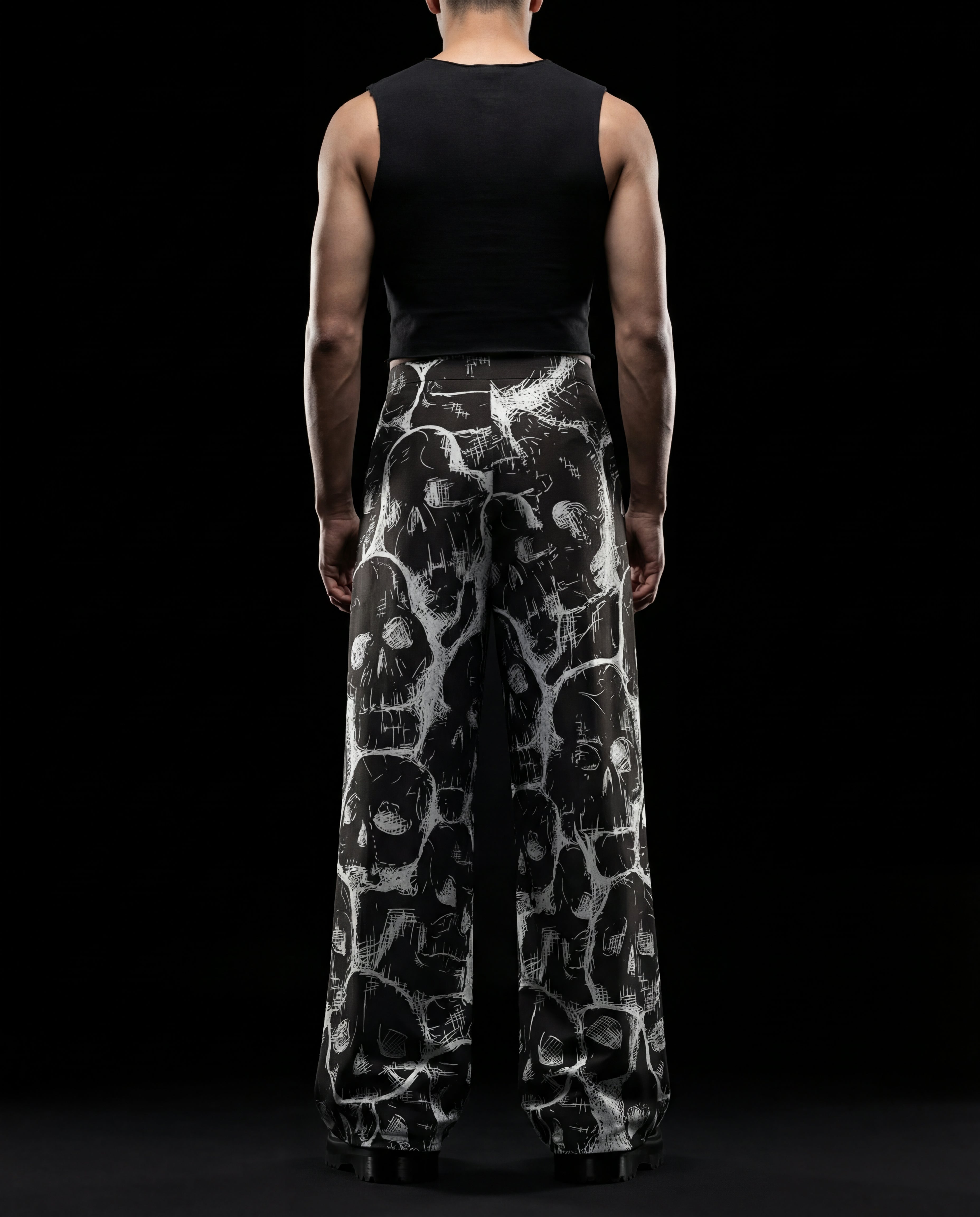 Spectral Skull Printed Baggy Pants