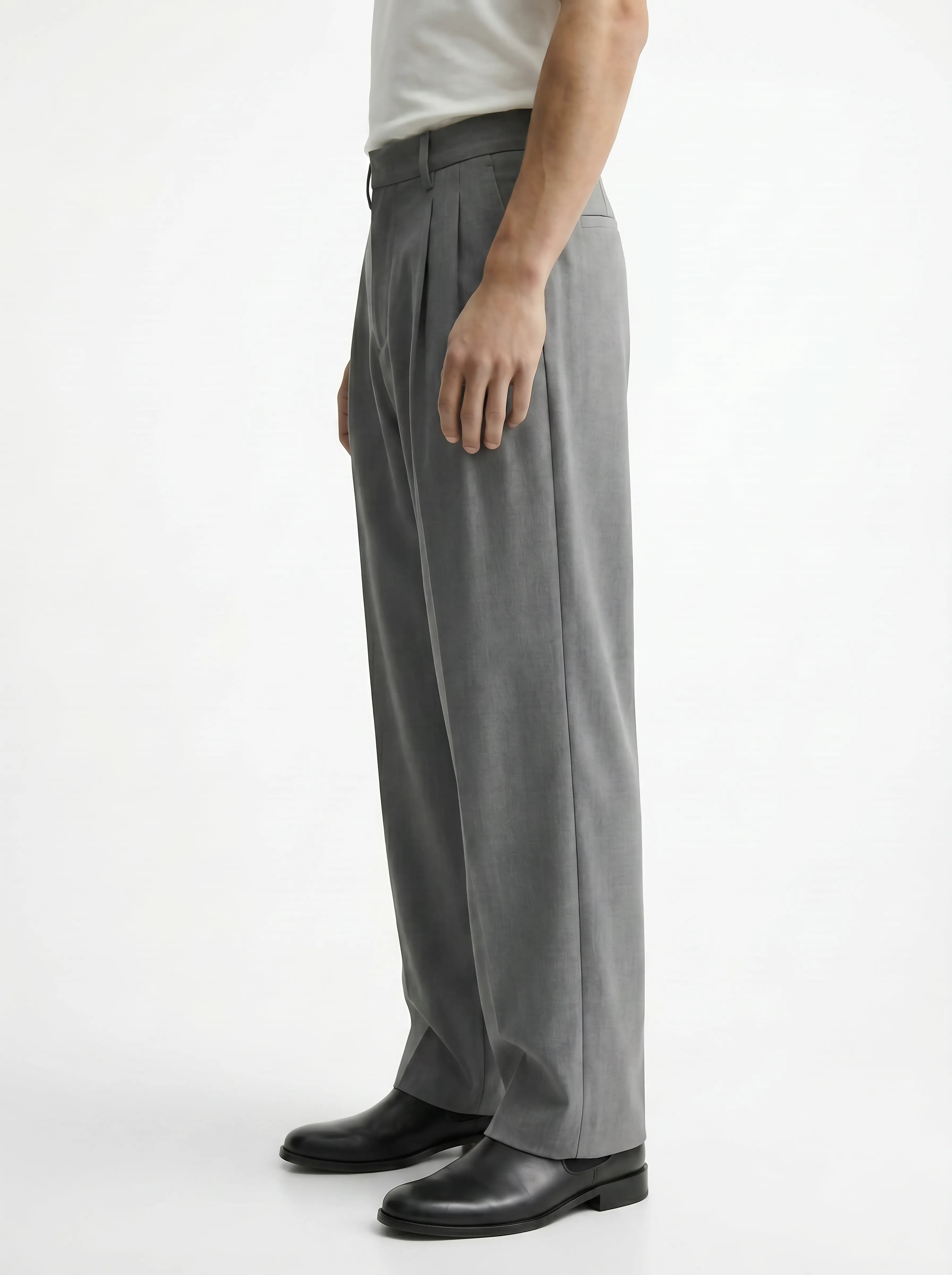D GREY Stretch Pants for Sleek Everyday Streetwear Comfort