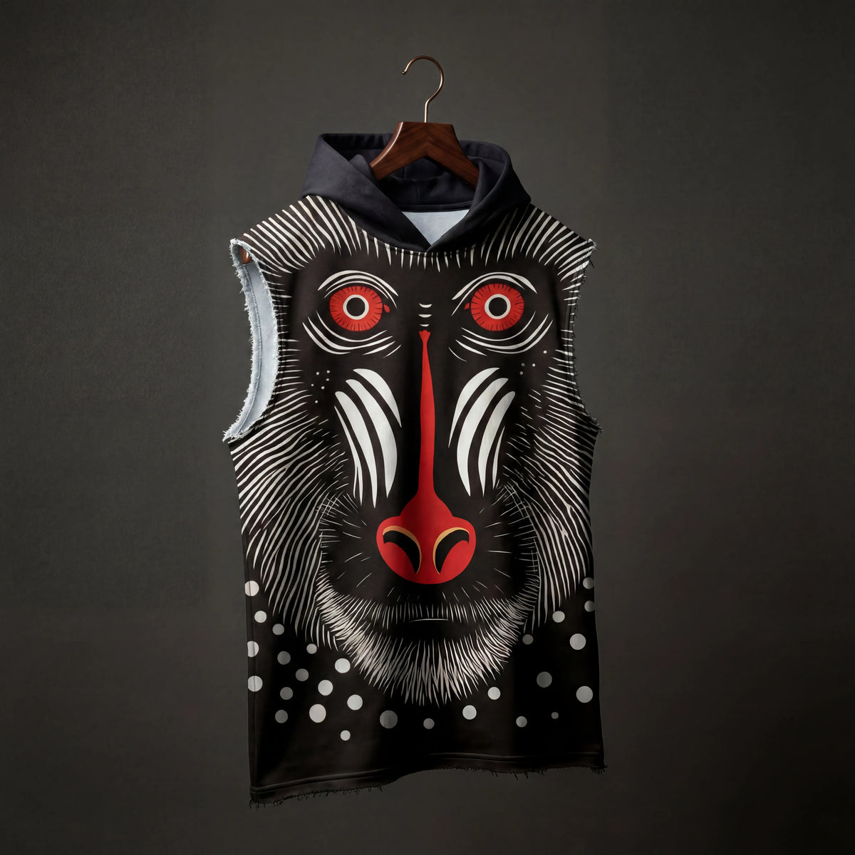 Mask of Wild Sleeveless Oversized Hoodie