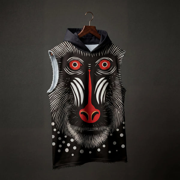 Mask of Wild Sleeveless Oversized Hoodie