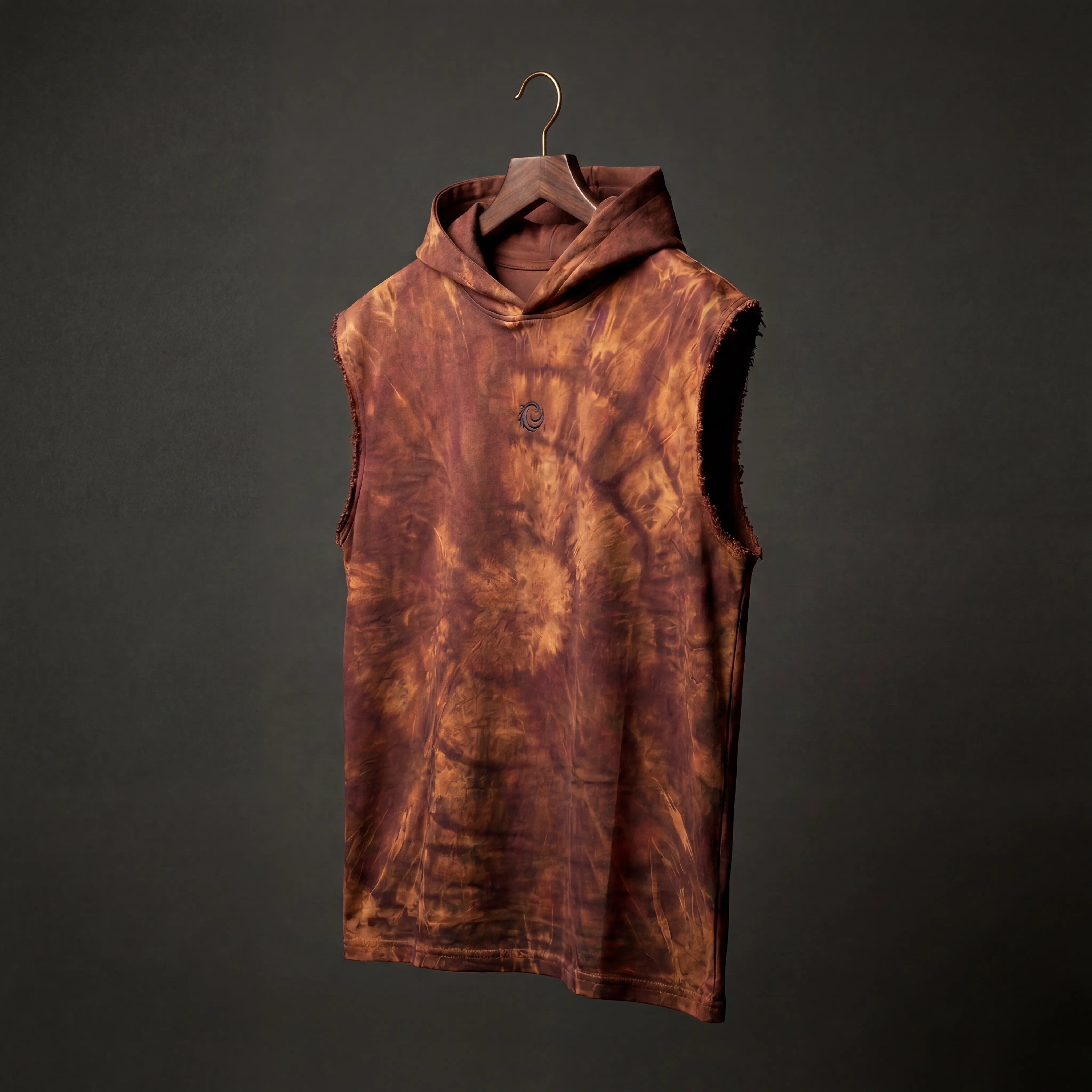 Rust Reign Sleeveless Oversized Hoodie
