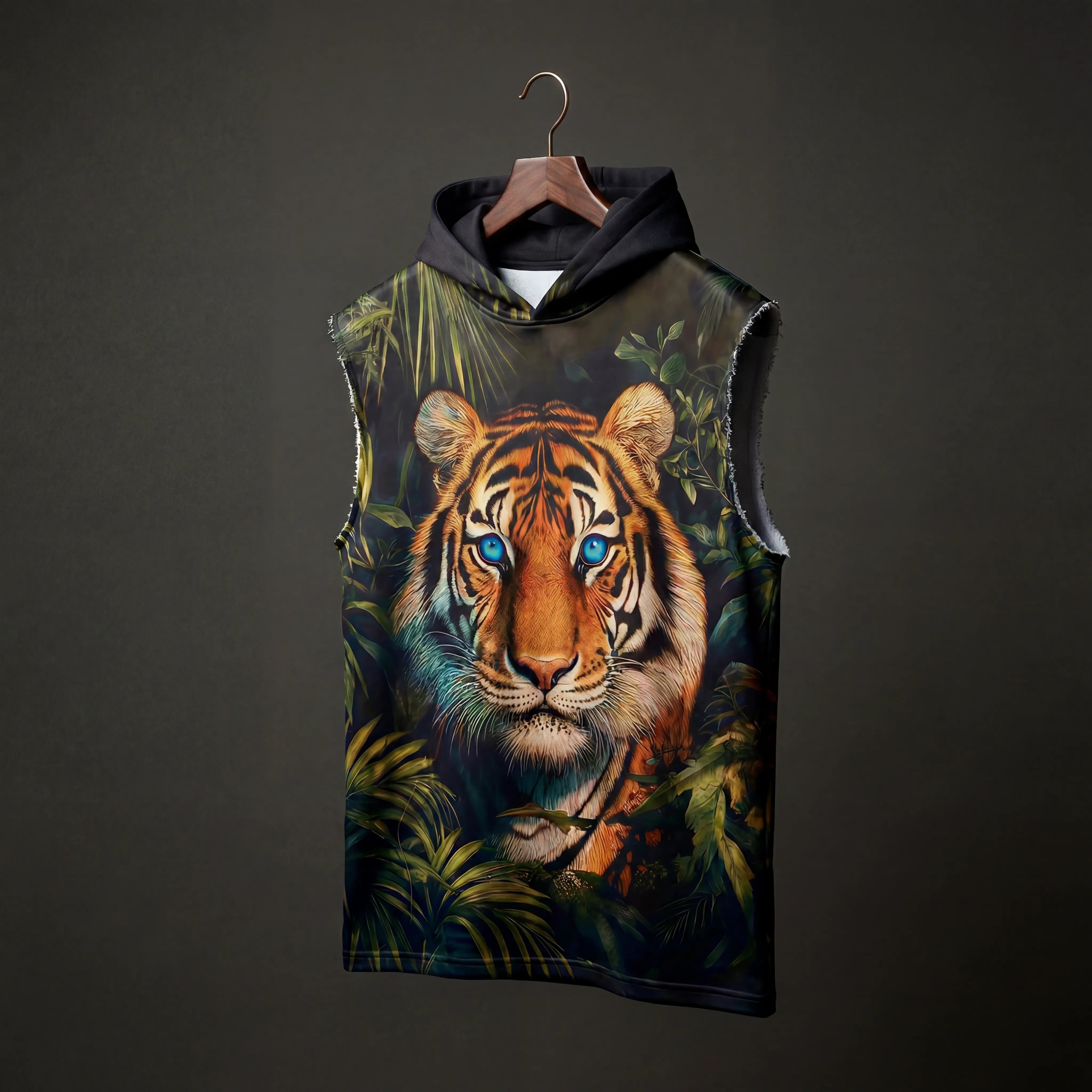 Jungle Eyes Oversized sleeveless Hoodie