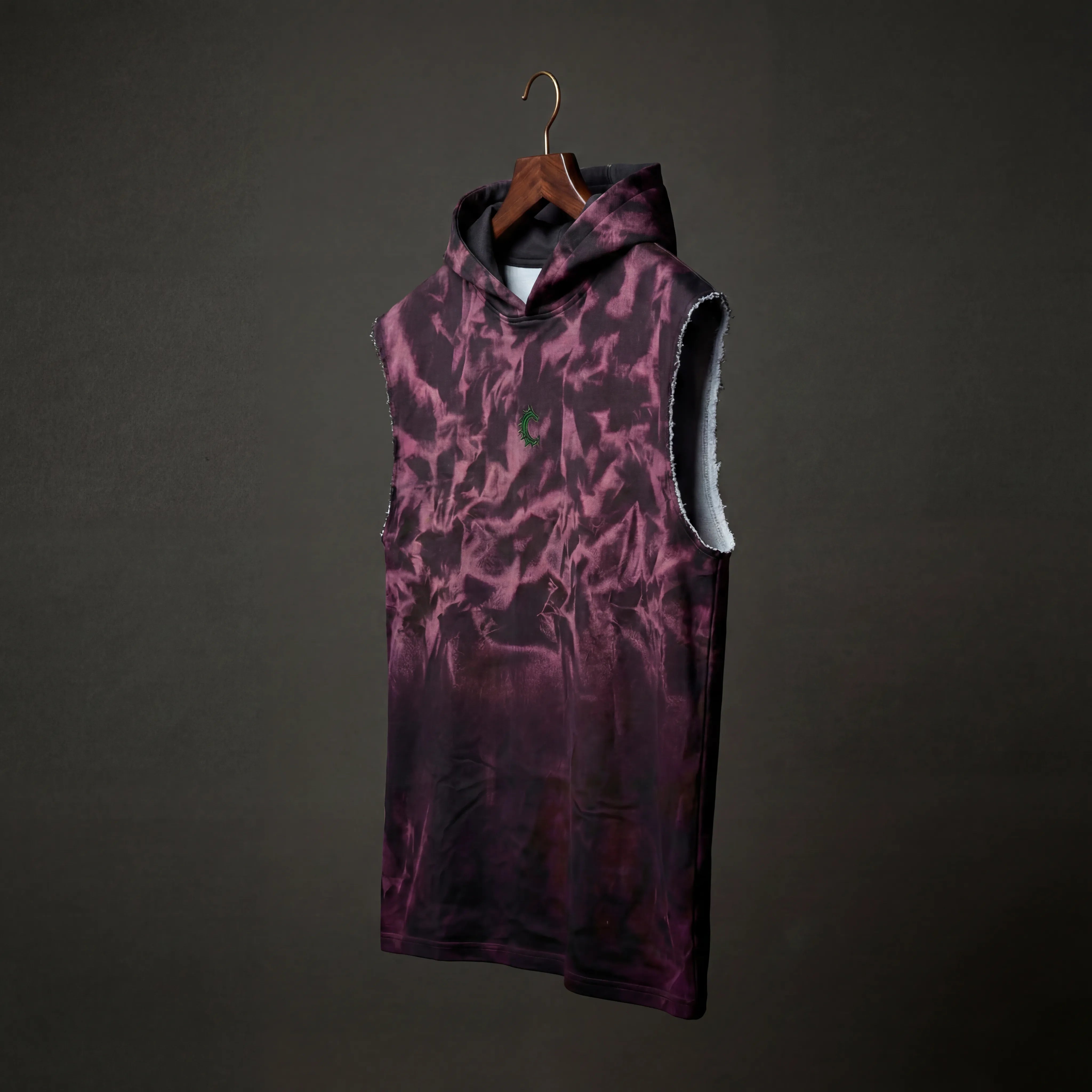 Shadow Mist Sleeveless Oversized Hoodie