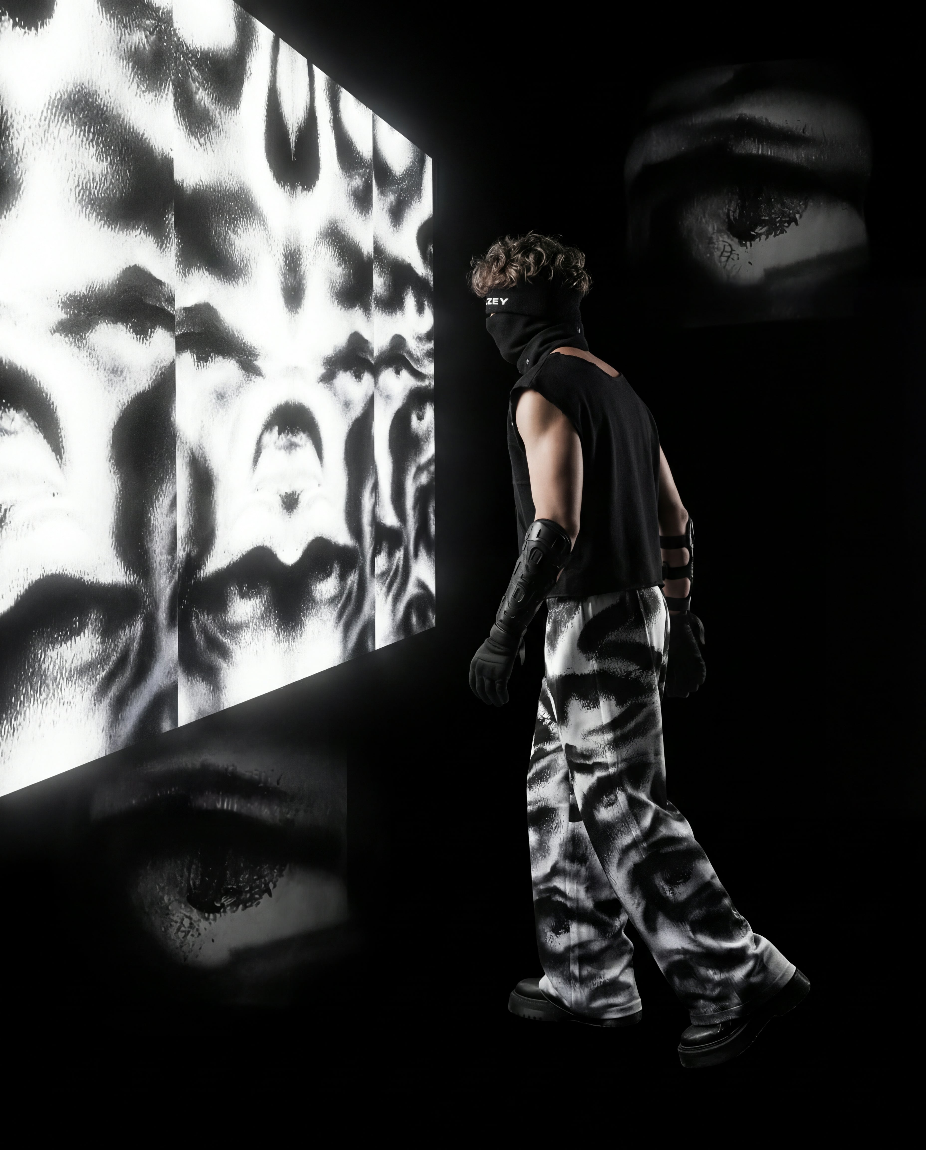 Noir Visage Printed Baggy Pants