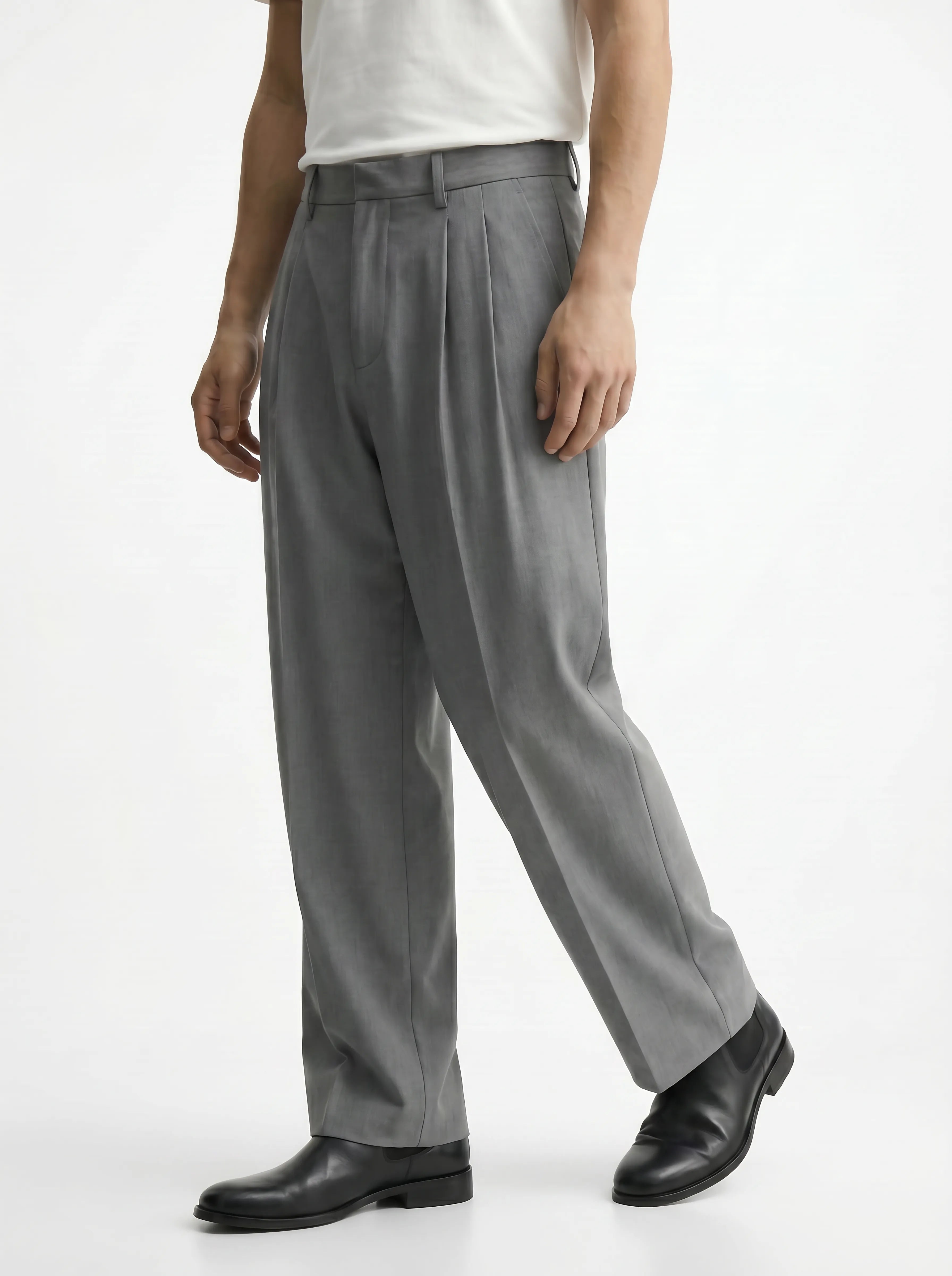 D GREY Stretch Pants for Sleek Everyday Streetwear Comfort