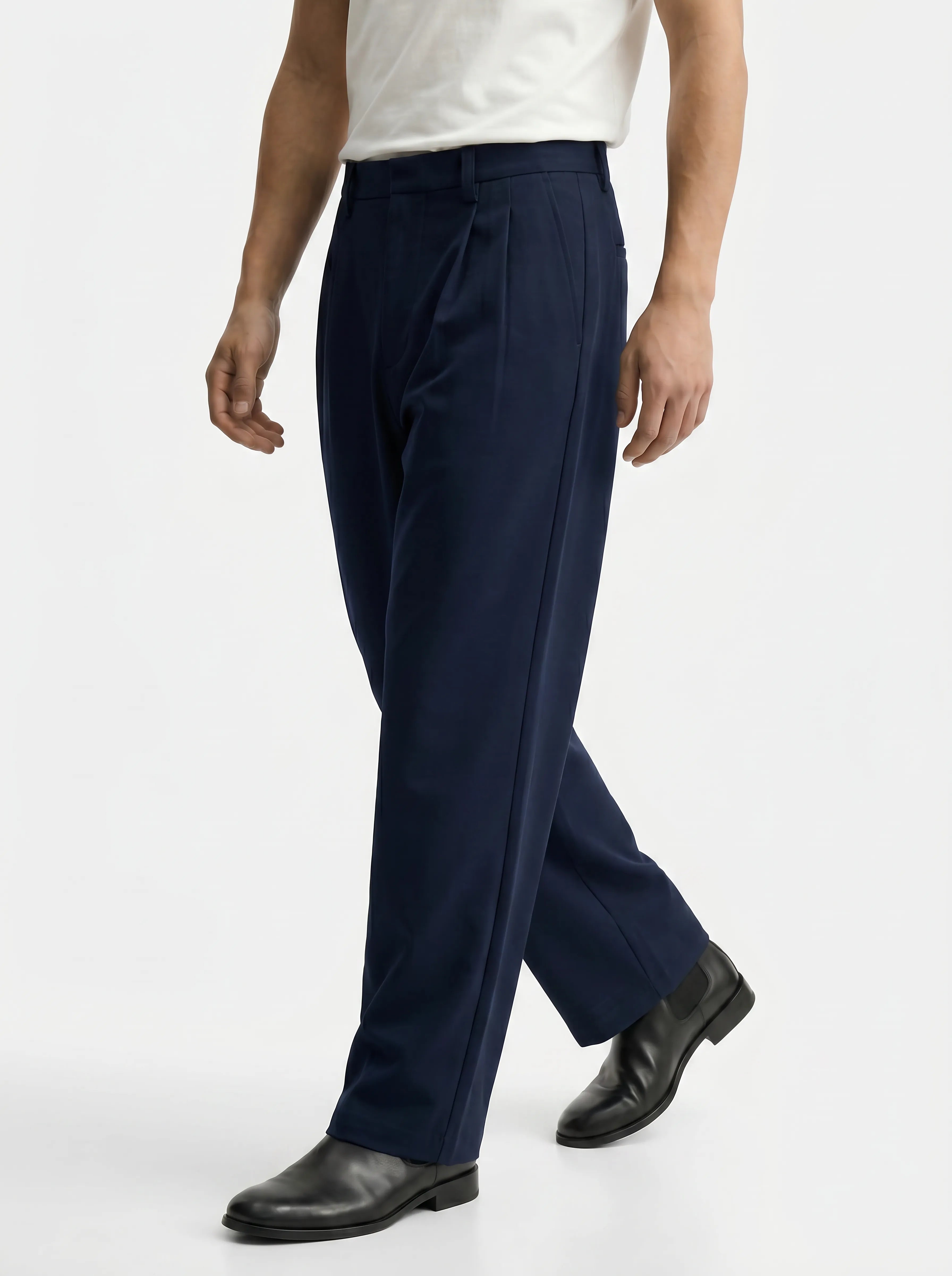 Navy Blue Stretch Pants for Classic and Comfortable Streetwear
