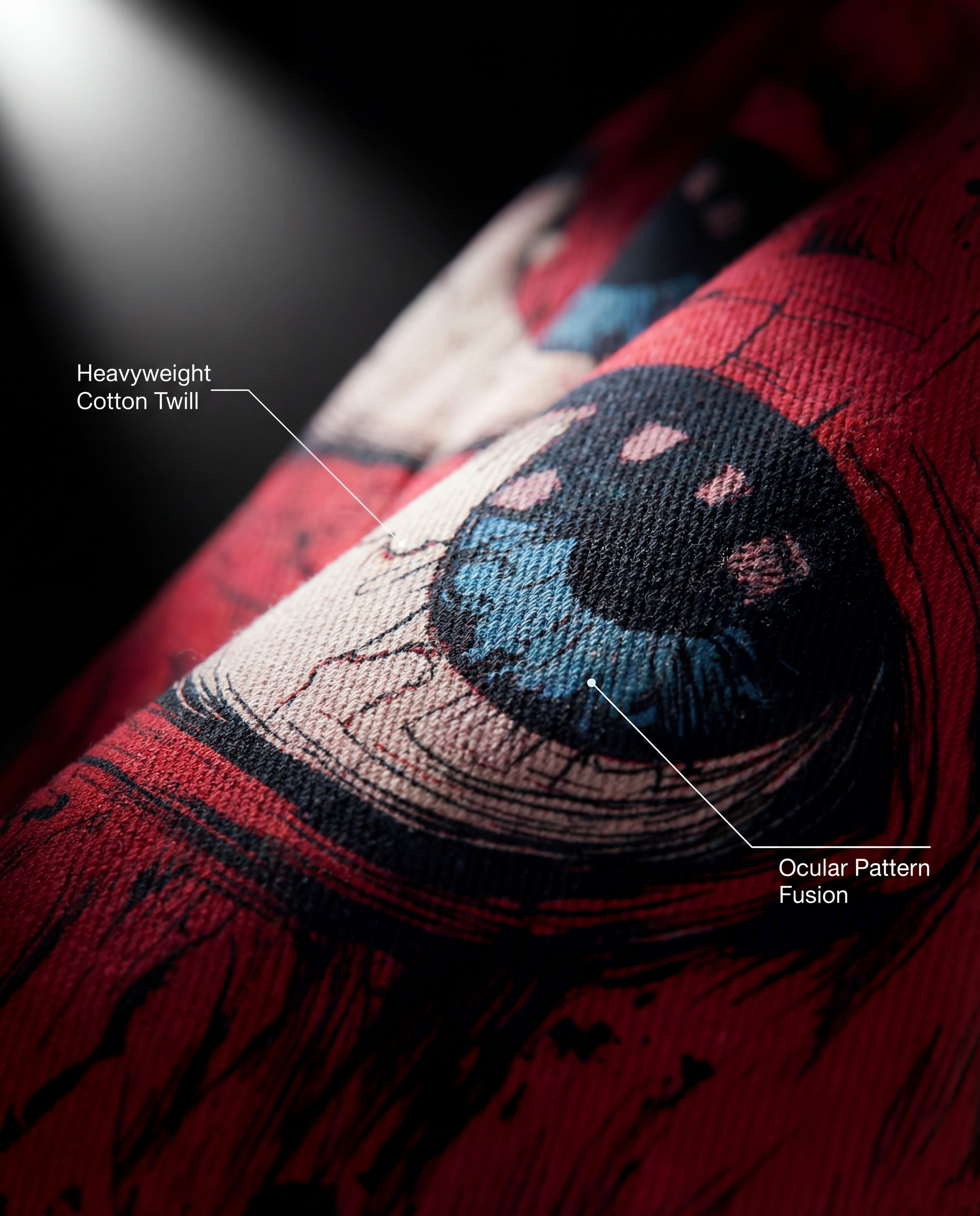 Ocular Crimson Printed Baggy Pants